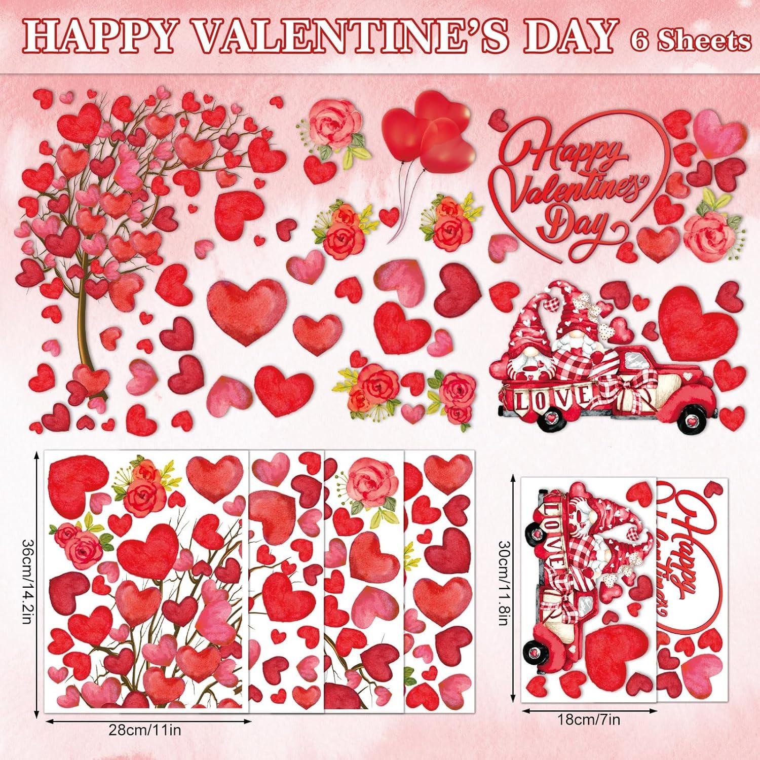 imageWhaline 6 Sheets Fall Maple Leaves Window Clings Thanksgiving Watercolor Maple Tree OrangeBrown Leaves Pumpkins Decals DoubleSided Glass Window Stickers for Autumn Harvest Home School Party SuppliesValentines Day