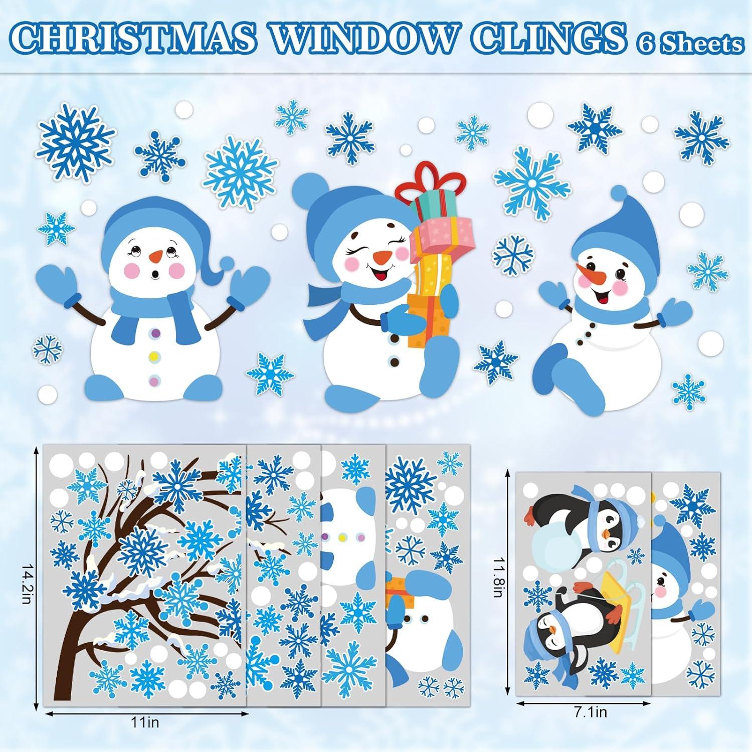 imageWhaline 6 Sheets Fall Maple Leaves Window Clings Thanksgiving Watercolor Maple Tree OrangeBrown Leaves Pumpkins Decals DoubleSided Glass Window Stickers for Autumn Harvest Home School Party SuppliesWinter