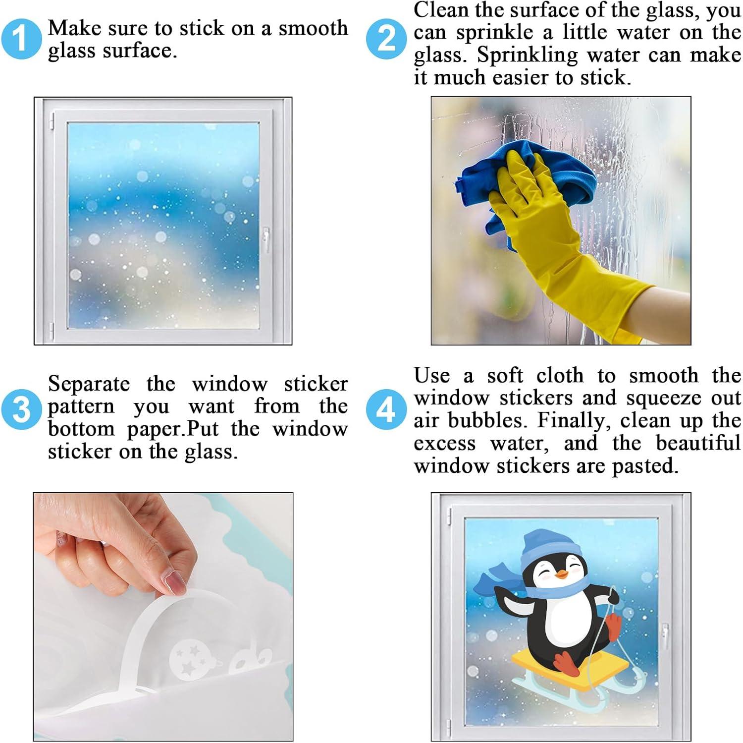 imageWhaline 6 Sheets Fall Maple Leaves Window Clings Thanksgiving Watercolor Maple Tree OrangeBrown Leaves Pumpkins Decals DoubleSided Glass Window Stickers for Autumn Harvest Home School Party SuppliesWinter