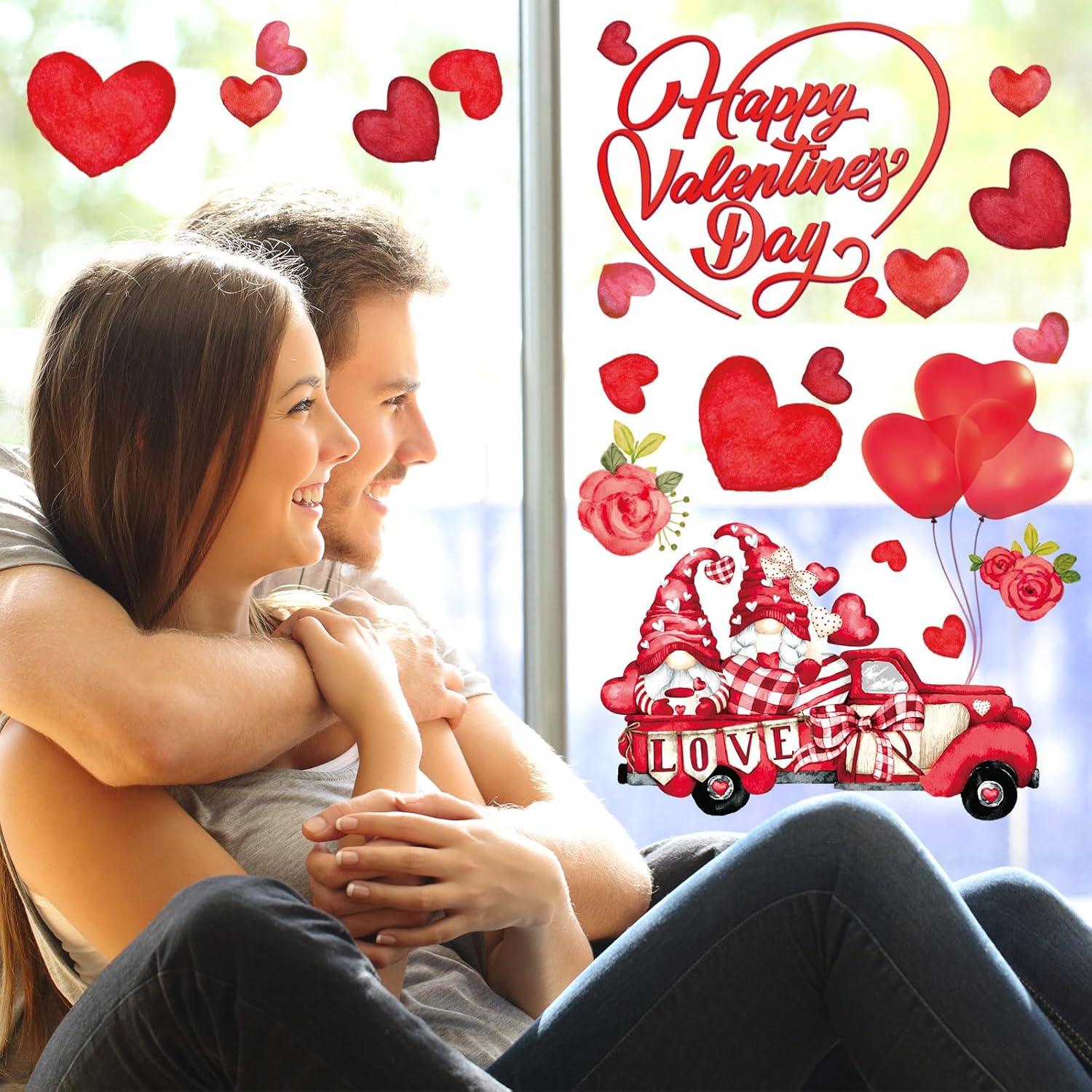 imageWhaline 6 Sheets Fall Maple Leaves Window Clings Thanksgiving Watercolor Maple Tree OrangeBrown Leaves Pumpkins Decals DoubleSided Glass Window Stickers for Autumn Harvest Home School Party SuppliesValentines Day