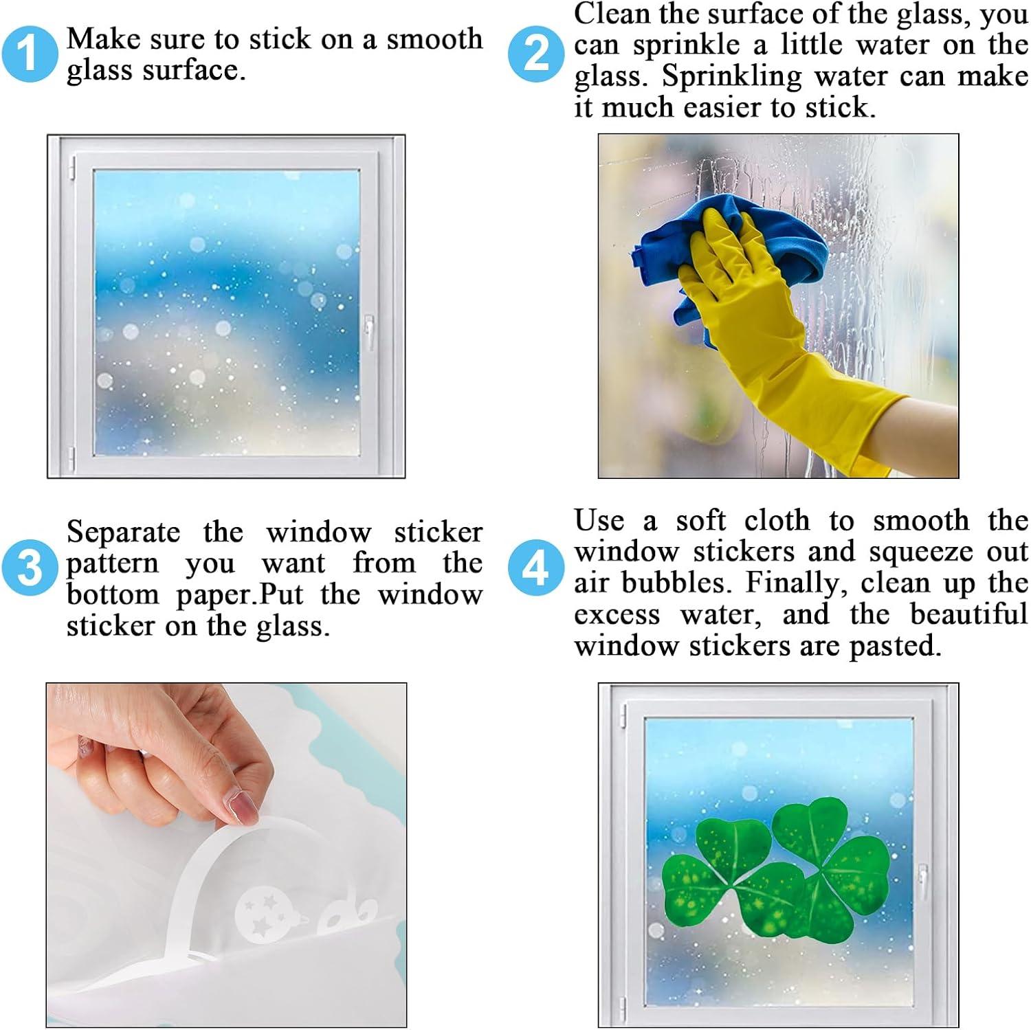 imageWhaline 6 Sheets Fall Maple Leaves Window Clings Thanksgiving Watercolor Maple Tree OrangeBrown Leaves Pumpkins Decals DoubleSided Glass Window Stickers for Autumn Harvest Home School Party SuppliesSt Patricks Day