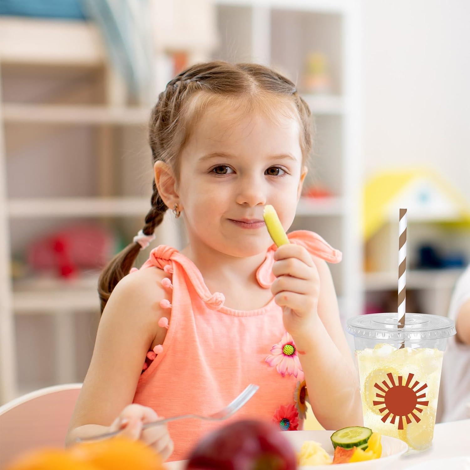 imageWhaline 60Pcs Halloween Disposable Plastic Cups with Lids and Straws 12oz JackOLantern Pumpkin Cold Beverage Drinking Cups Scary Printed Party Cup for Trick or Treat Party SuppliesBoho Sun