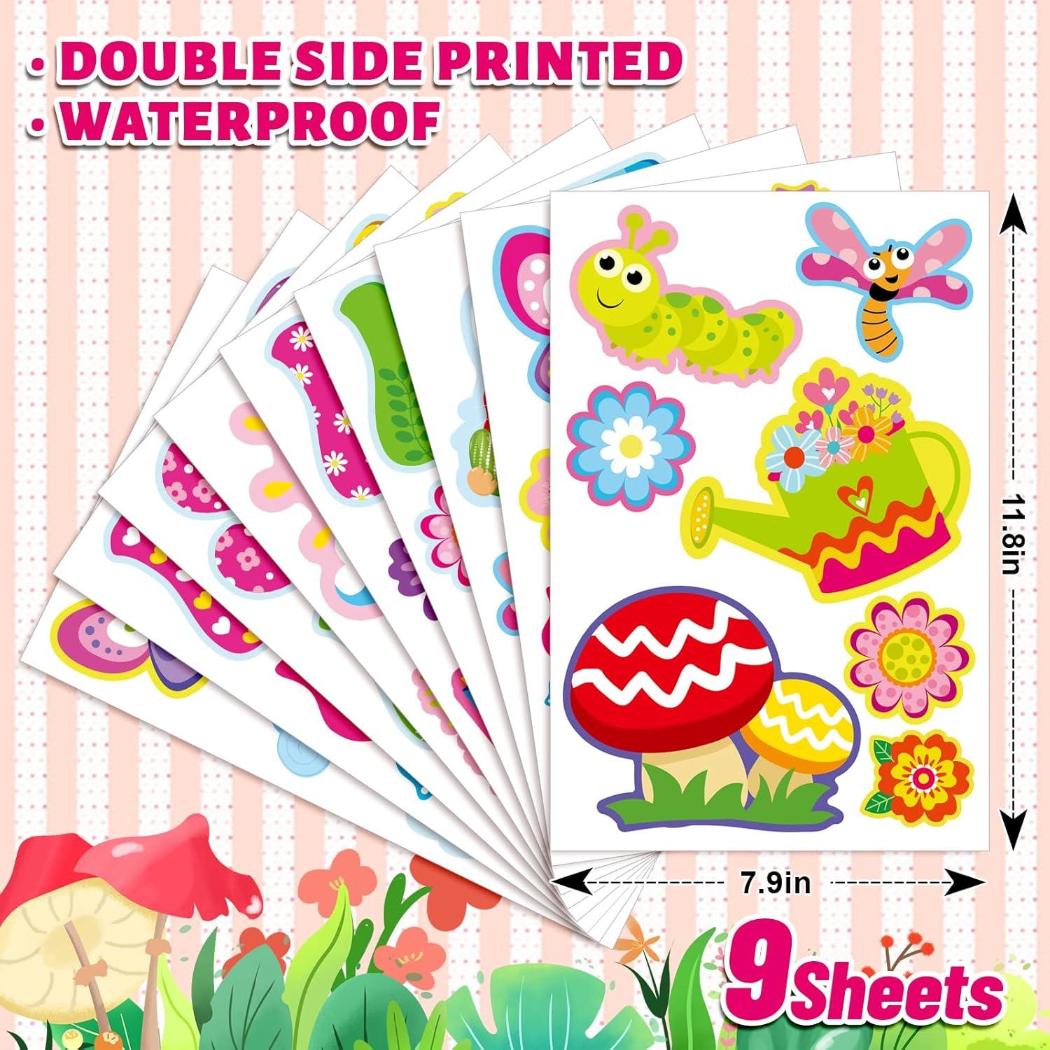 imageWhaline 9 Sheets Happy Fall Thanksgiving Window Clings Autumn Cute Cartoon Window Stickers Static Reusable Glass Decals for Harvest Party Home Classroom Office Decor SuppliesSpring