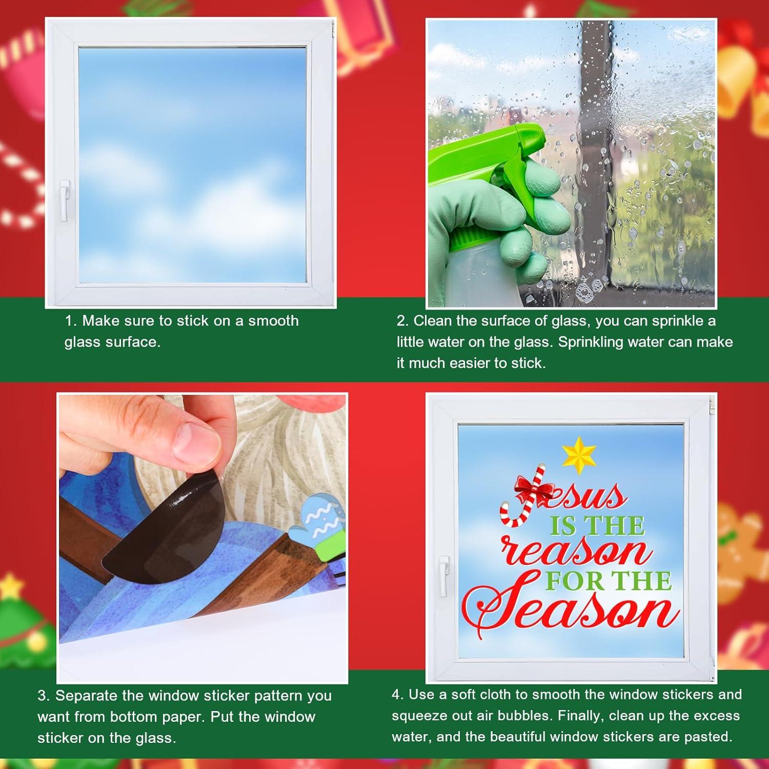 imageWhaline 9 Sheets Happy Fall Thanksgiving Window Clings Autumn Cute Cartoon Window Stickers Static Reusable Glass Decals for Harvest Party Home Classroom Office Decor SuppliesJesus Nativity