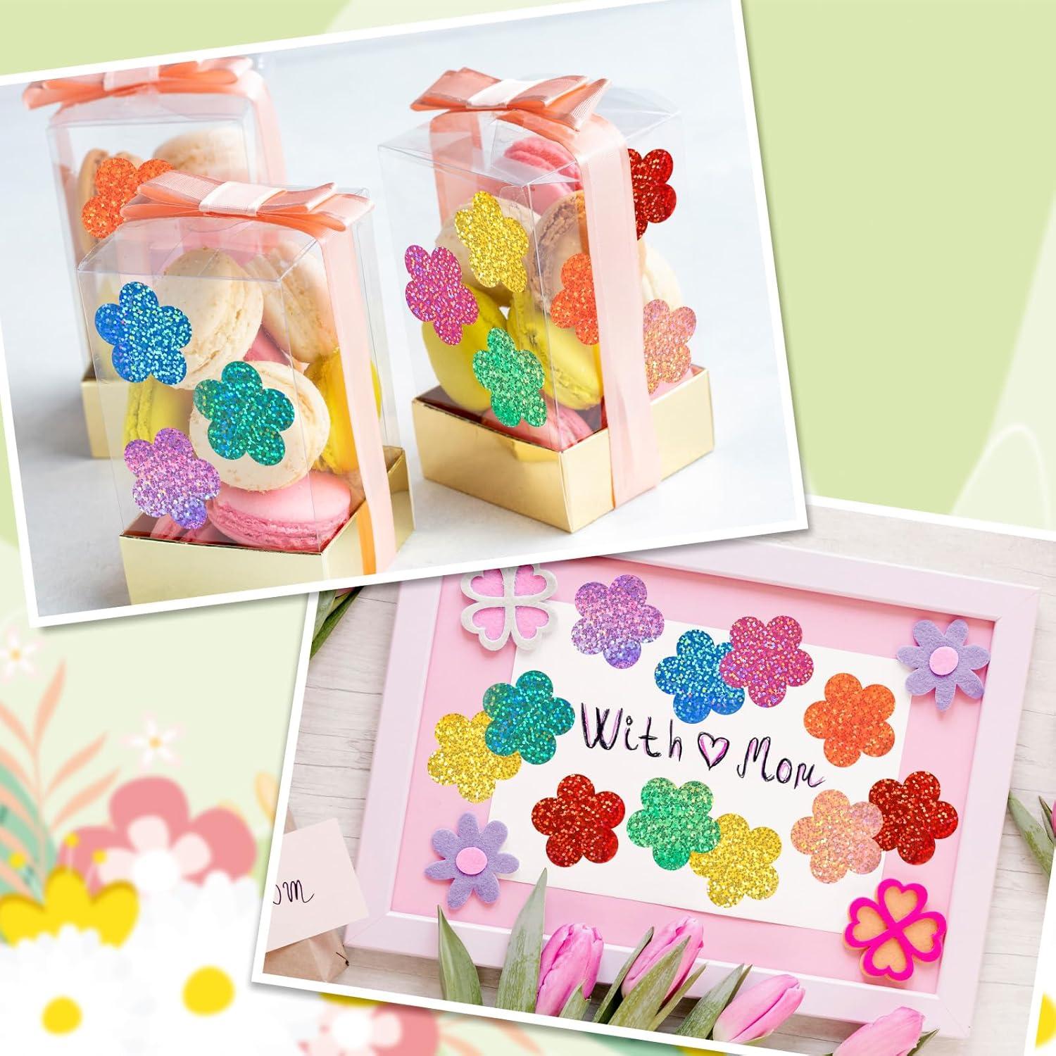 imageWhaline Fall Thanksgiving Pumpkin Stickers Roll Glitter Pumpkin Paper Decal 3 Color Sparkly Autumn SelfAdhesive Decorative Stickers for Envelope Journal Decor Party Supplies 500PcsFlower