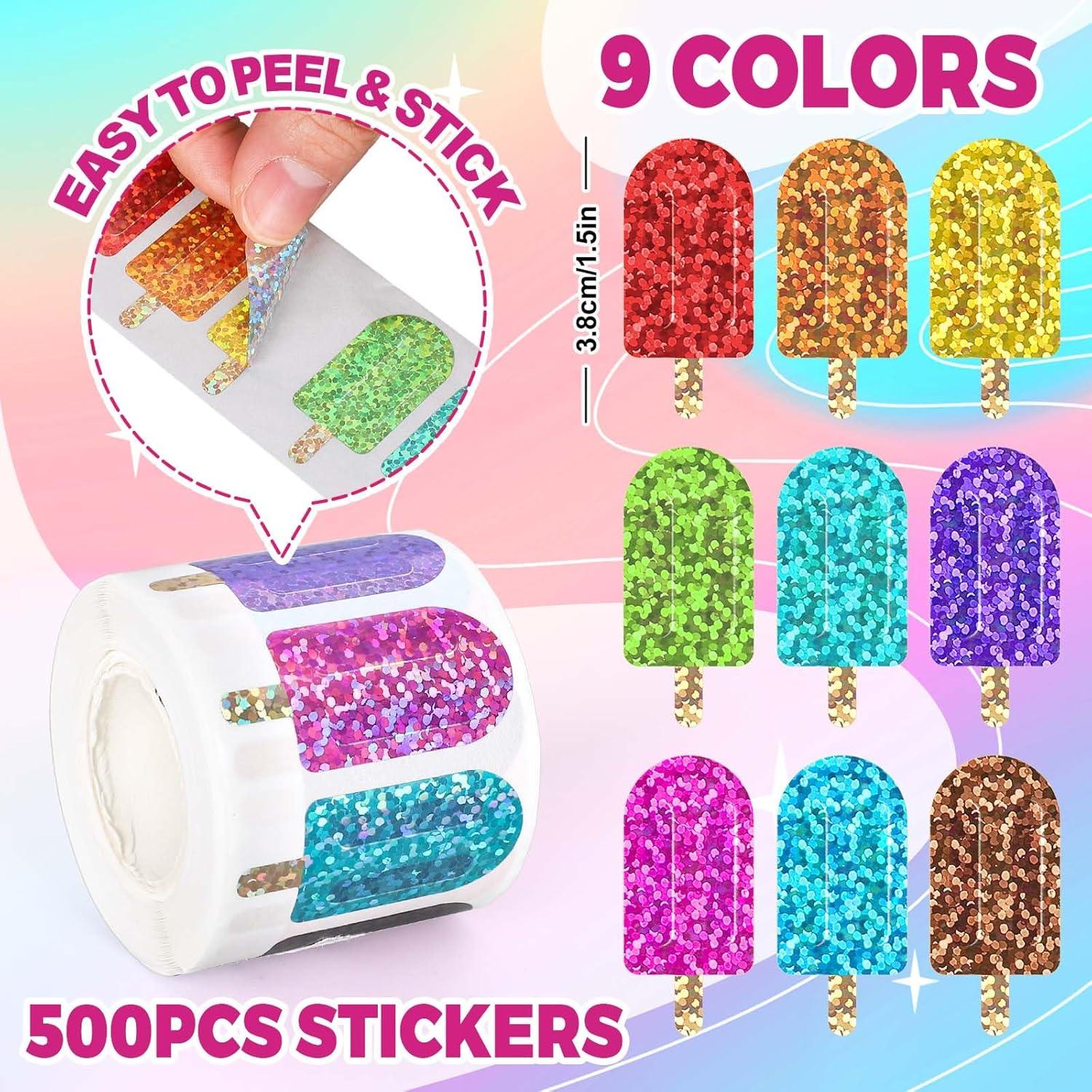 imageWhaline Fall Thanksgiving Pumpkin Stickers Roll Glitter Pumpkin Paper Decal 3 Color Sparkly Autumn SelfAdhesive Decorative Stickers for Envelope Journal Decor Party Supplies 500PcsIce Pop