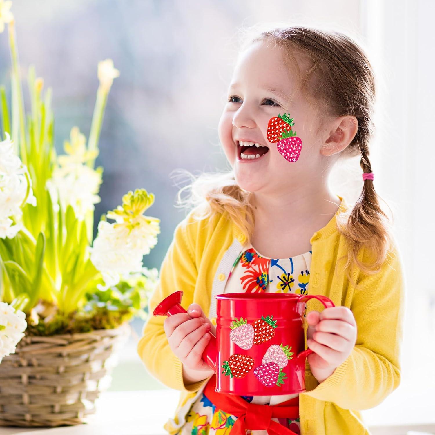 imageWhaline Fall Thanksgiving Pumpkin Stickers Roll Glitter Pumpkin Paper Decal 3 Color Sparkly Autumn SelfAdhesive Decorative Stickers for Envelope Journal Decor Party Supplies 500PcsStrawberry