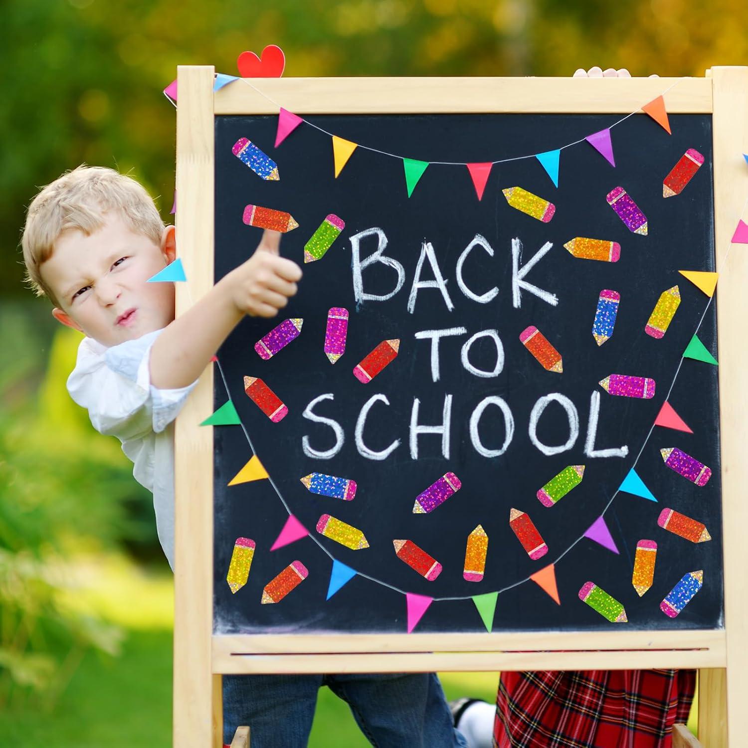 imageWhaline Fall Thanksgiving Pumpkin Stickers Roll Glitter Pumpkin Paper Decal 3 Color Sparkly Autumn SelfAdhesive Decorative Stickers for Envelope Journal Decor Party Supplies 500PcsPencil