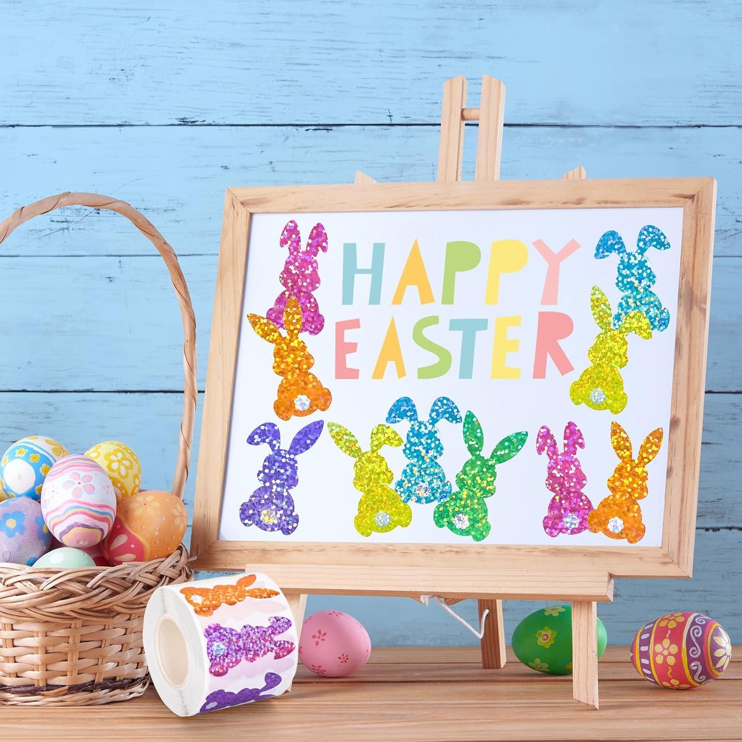 imageWhaline Fall Thanksgiving Pumpkin Stickers Roll Glitter Pumpkin Paper Decal 3 Color Sparkly Autumn SelfAdhesive Decorative Stickers for Envelope Journal Decor Party Supplies 500PcsBunny