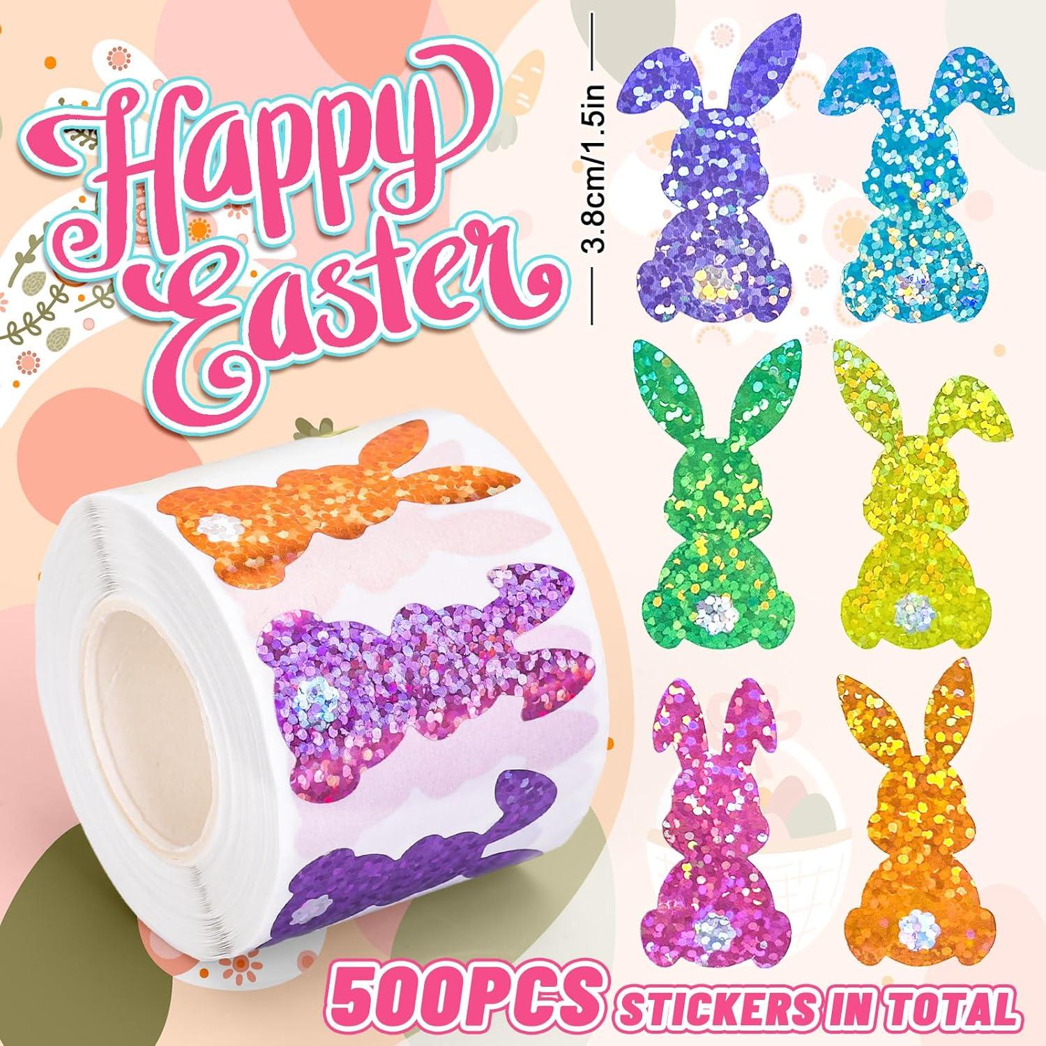 imageWhaline Fall Thanksgiving Pumpkin Stickers Roll Glitter Pumpkin Paper Decal 3 Color Sparkly Autumn SelfAdhesive Decorative Stickers for Envelope Journal Decor Party Supplies 500PcsBunny