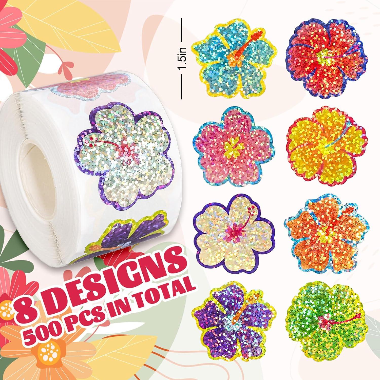 imageWhaline Fall Thanksgiving Pumpkin Stickers Roll Glitter Pumpkin Paper Decal 3 Color Sparkly Autumn SelfAdhesive Decorative Stickers for Envelope Journal Decor Party Supplies 500PcsHibiscus