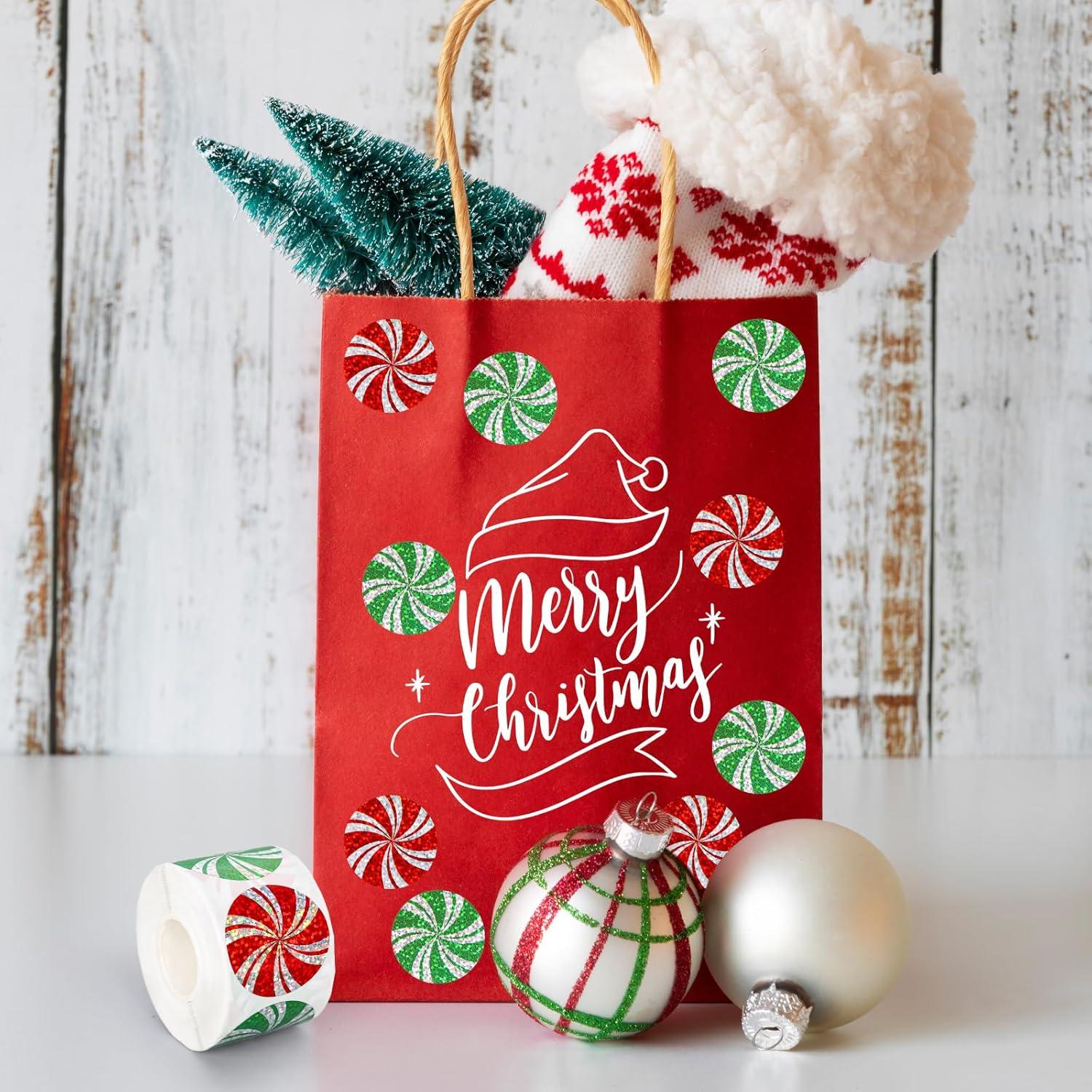 imageWhaline Fall Thanksgiving Pumpkin Stickers Roll Glitter Pumpkin Paper Decal 3 Color Sparkly Autumn SelfAdhesive Decorative Stickers for Envelope Journal Decor Party Supplies 500PcsChristmas Candy