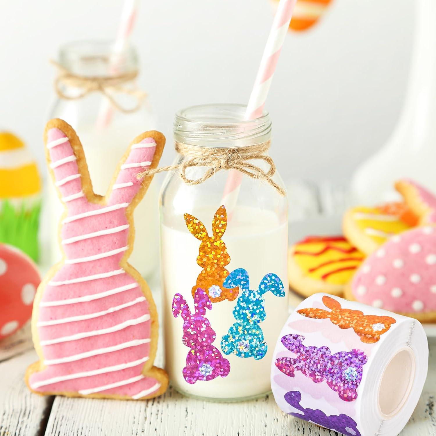 imageWhaline Fall Thanksgiving Pumpkin Stickers Roll Glitter Pumpkin Paper Decal 3 Color Sparkly Autumn SelfAdhesive Decorative Stickers for Envelope Journal Decor Party Supplies 500PcsBunny