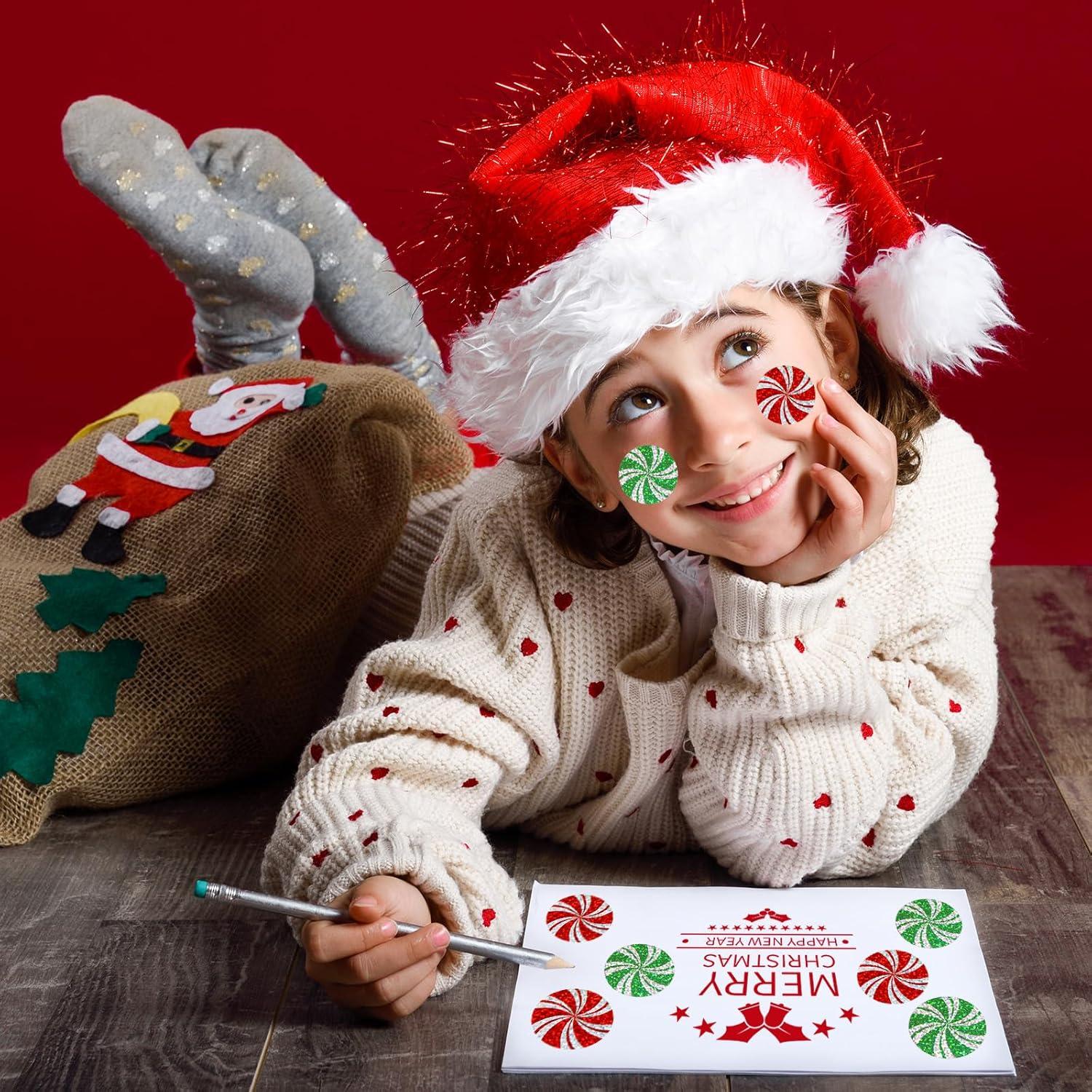 imageWhaline Fall Thanksgiving Pumpkin Stickers Roll Glitter Pumpkin Paper Decal 3 Color Sparkly Autumn SelfAdhesive Decorative Stickers for Envelope Journal Decor Party Supplies 500PcsChristmas Candy