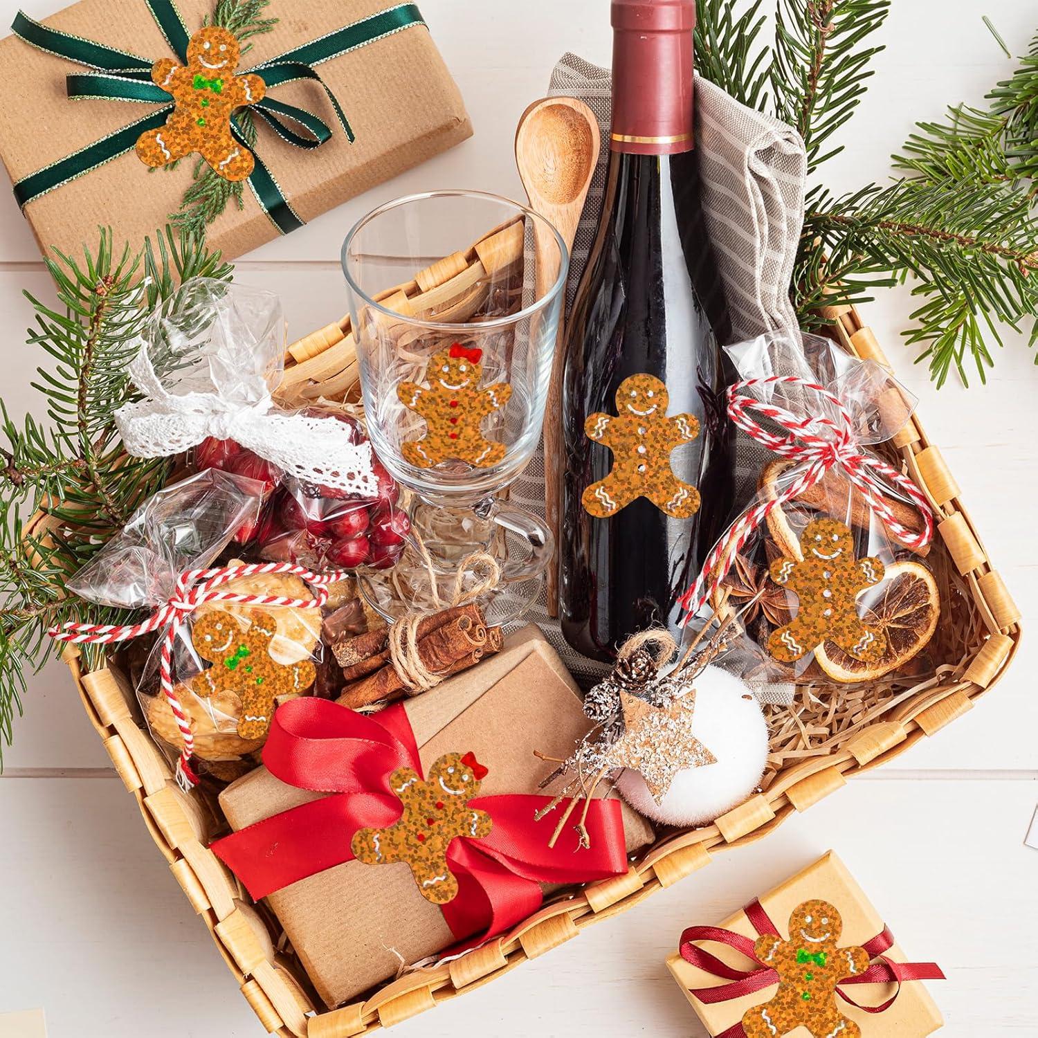 imageWhaline Fall Thanksgiving Pumpkin Stickers Roll Glitter Pumpkin Paper Decal 3 Color Sparkly Autumn SelfAdhesive Decorative Stickers for Envelope Journal Decor Party Supplies 500PcsGingerbread Man