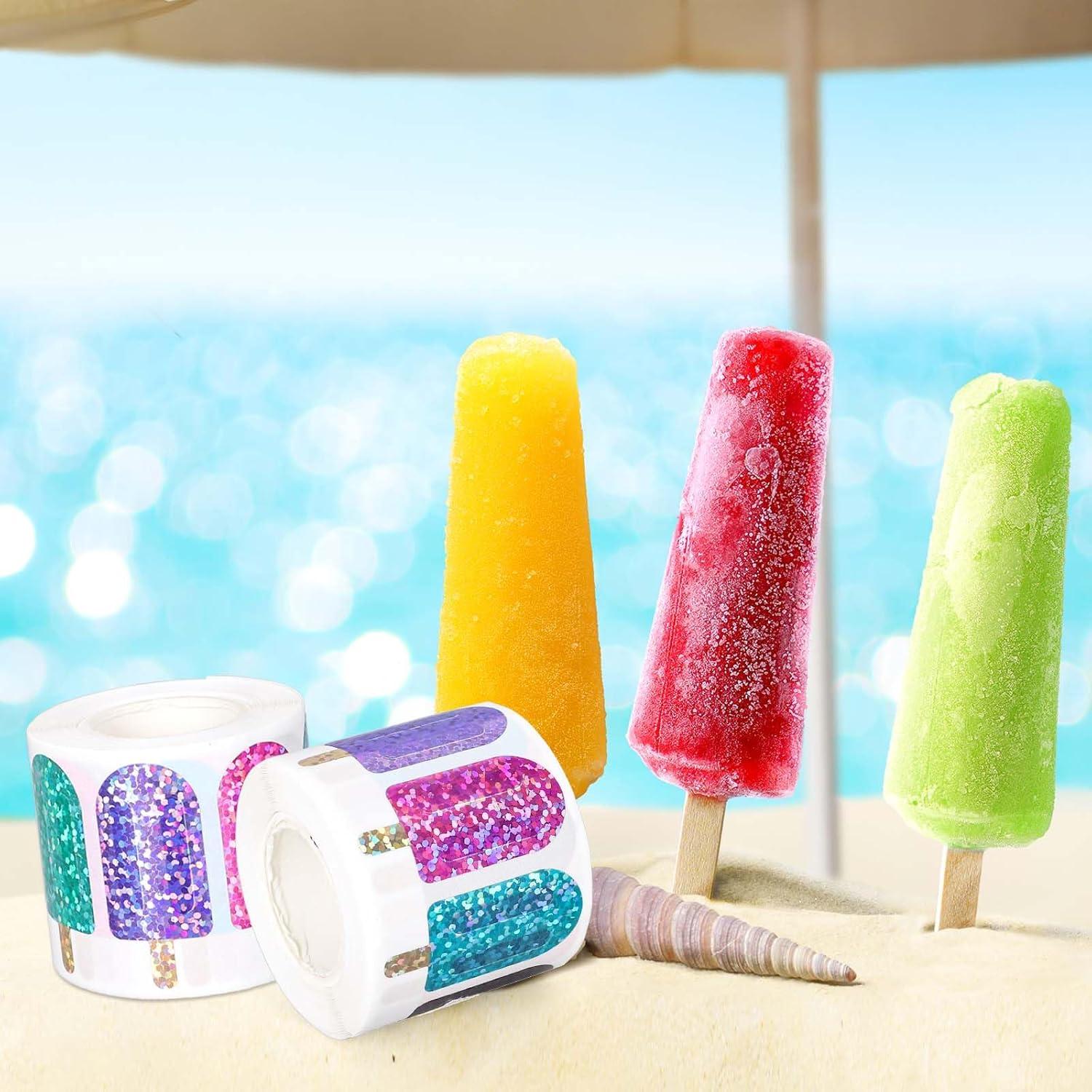 imageWhaline Fall Thanksgiving Pumpkin Stickers Roll Glitter Pumpkin Paper Decal 3 Color Sparkly Autumn SelfAdhesive Decorative Stickers for Envelope Journal Decor Party Supplies 500PcsIce Pop