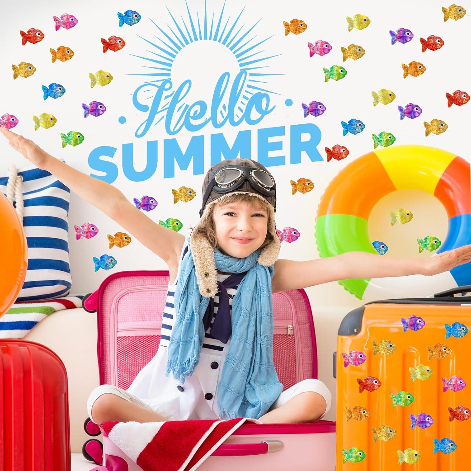 imageWhaline Fall Thanksgiving Pumpkin Stickers Roll Glitter Pumpkin Paper Decal 3 Color Sparkly Autumn SelfAdhesive Decorative Stickers for Envelope Journal Decor Party Supplies 500PcsFish