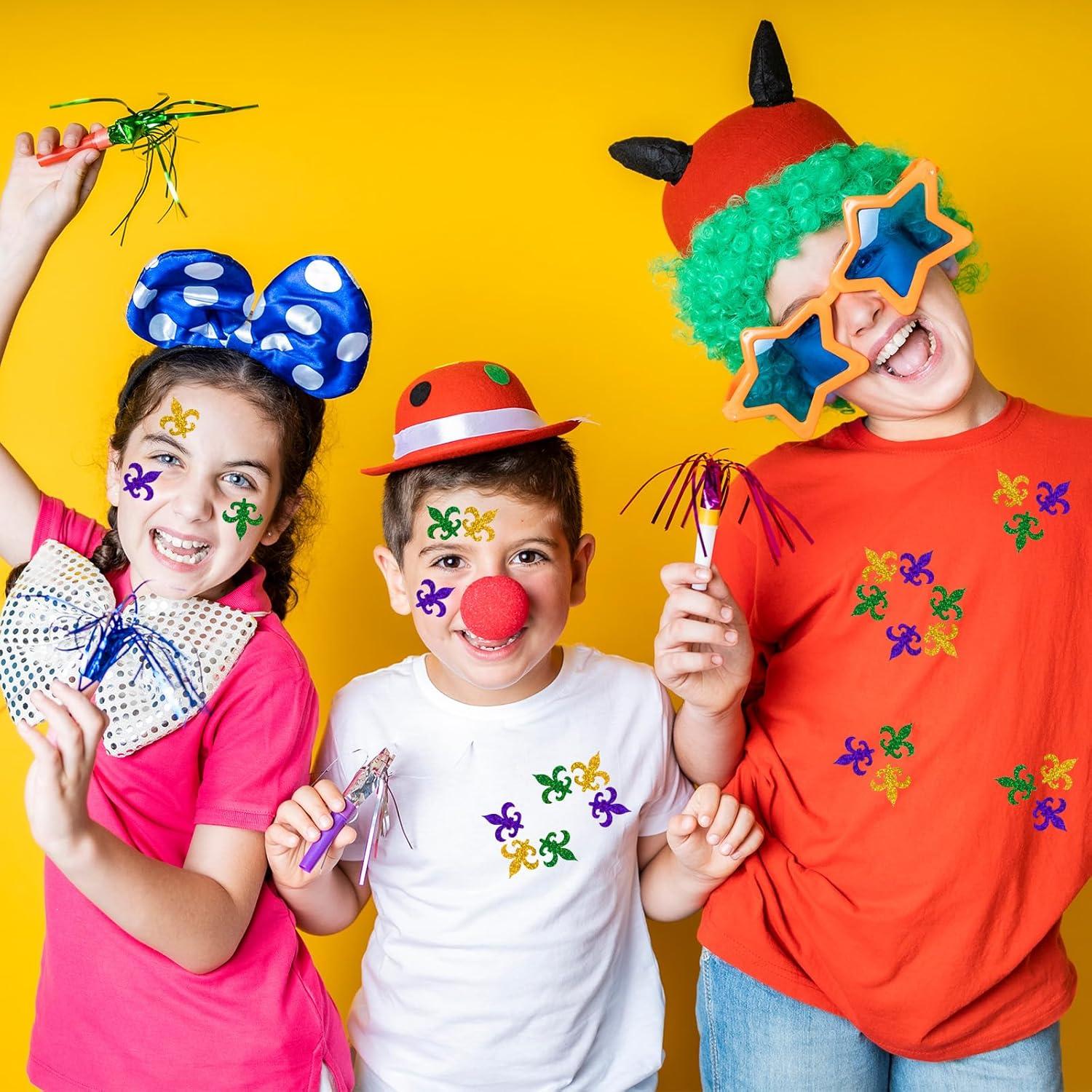 imageWhaline Fall Thanksgiving Pumpkin Stickers Roll Glitter Pumpkin Paper Decal 3 Color Sparkly Autumn SelfAdhesive Decorative Stickers for Envelope Journal Decor Party Supplies 500PcsMardi Gras