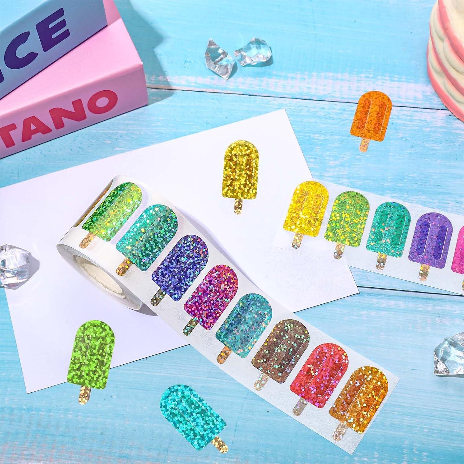 imageWhaline Fall Thanksgiving Pumpkin Stickers Roll Glitter Pumpkin Paper Decal 3 Color Sparkly Autumn SelfAdhesive Decorative Stickers for Envelope Journal Decor Party Supplies 500PcsIce Pop