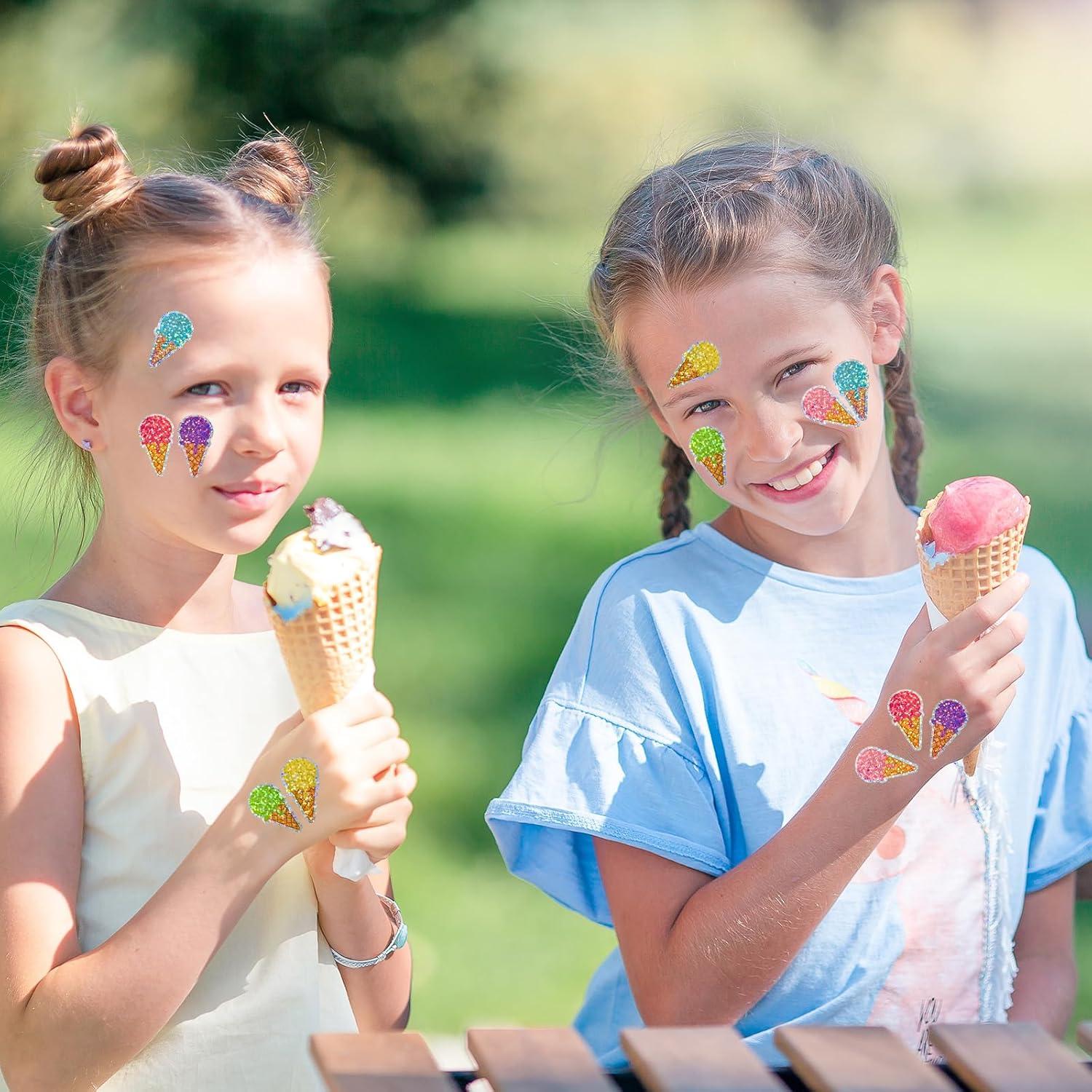 imageWhaline Fall Thanksgiving Pumpkin Stickers Roll Glitter Pumpkin Paper Decal 3 Color Sparkly Autumn SelfAdhesive Decorative Stickers for Envelope Journal Decor Party Supplies 500PcsIce Cream