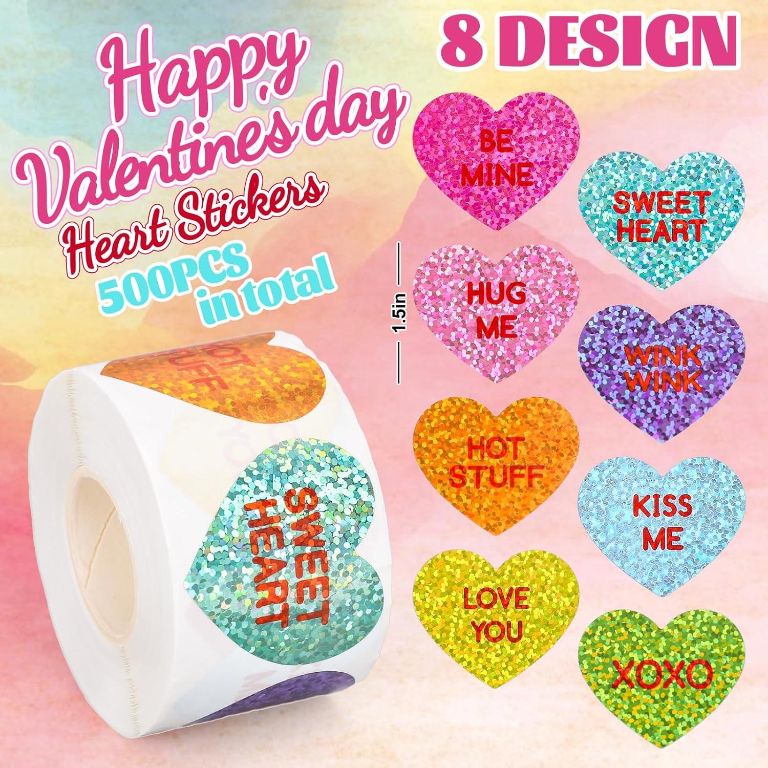 imageWhaline Fall Thanksgiving Pumpkin Stickers Roll Glitter Pumpkin Paper Decal 3 Color Sparkly Autumn SelfAdhesive Decorative Stickers for Envelope Journal Decor Party Supplies 500PcsConversation Heart