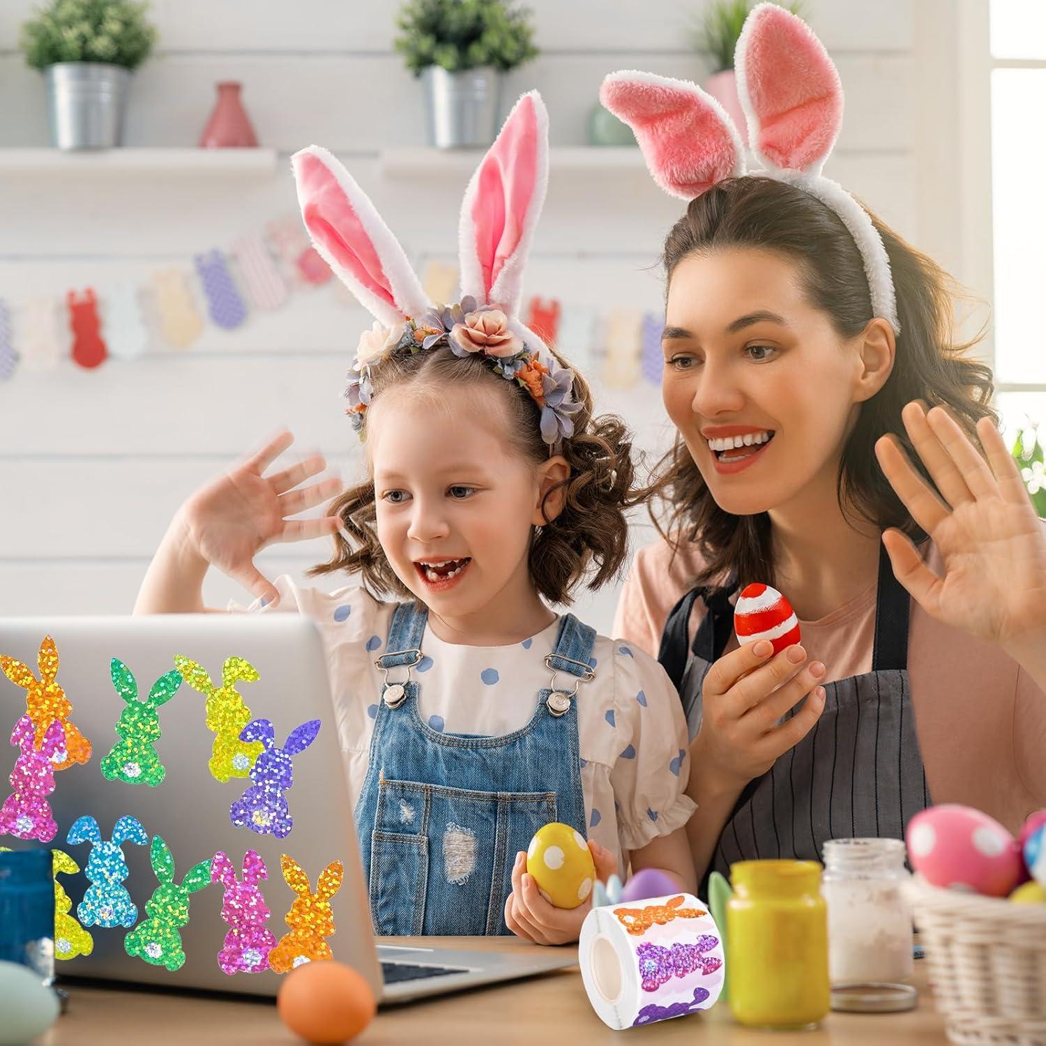 imageWhaline Fall Thanksgiving Pumpkin Stickers Roll Glitter Pumpkin Paper Decal 3 Color Sparkly Autumn SelfAdhesive Decorative Stickers for Envelope Journal Decor Party Supplies 500PcsBunny