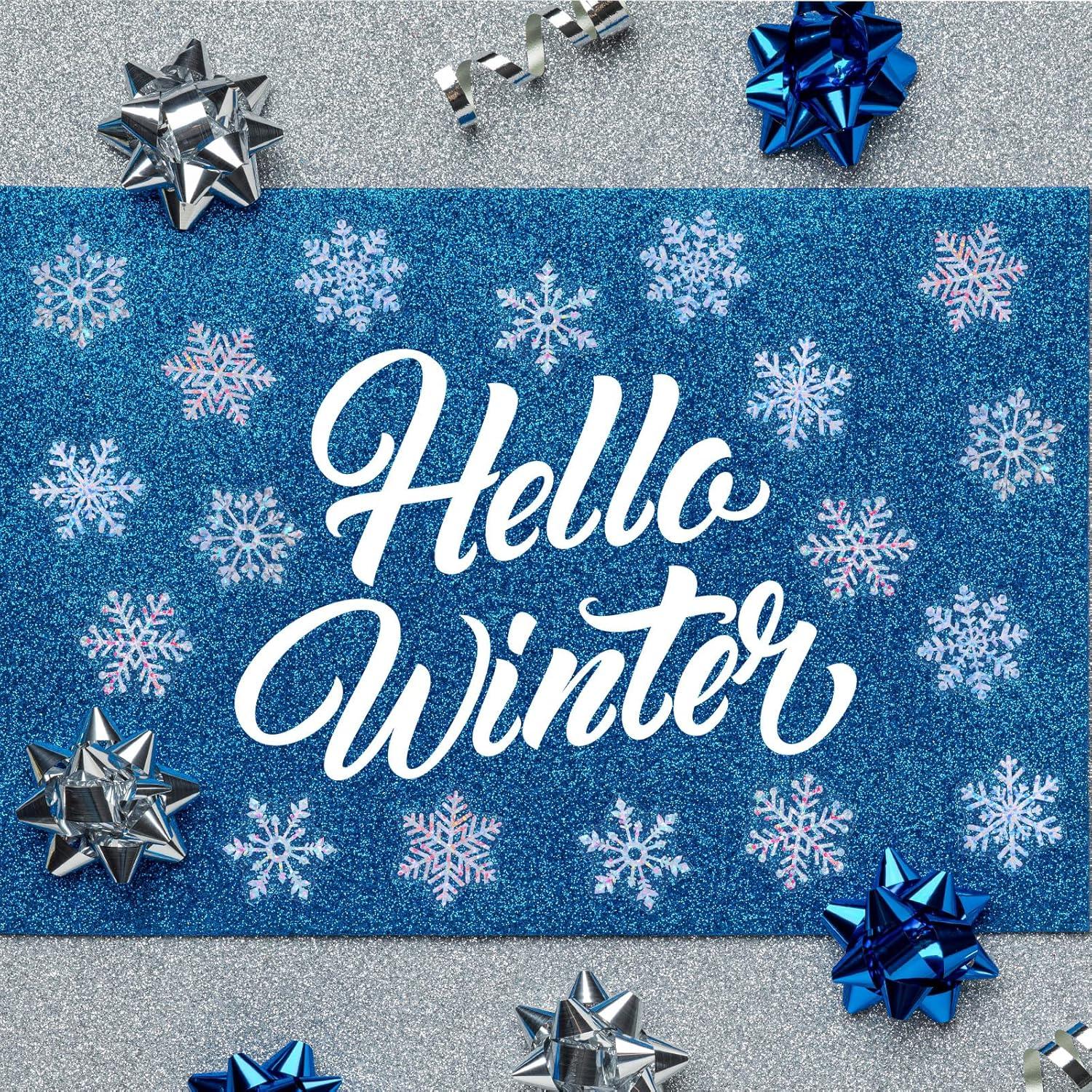 imageWhaline Fall Thanksgiving Pumpkin Stickers Roll Glitter Pumpkin Paper Decal 3 Color Sparkly Autumn SelfAdhesive Decorative Stickers for Envelope Journal Decor Party Supplies 500PcsSnowflake 2