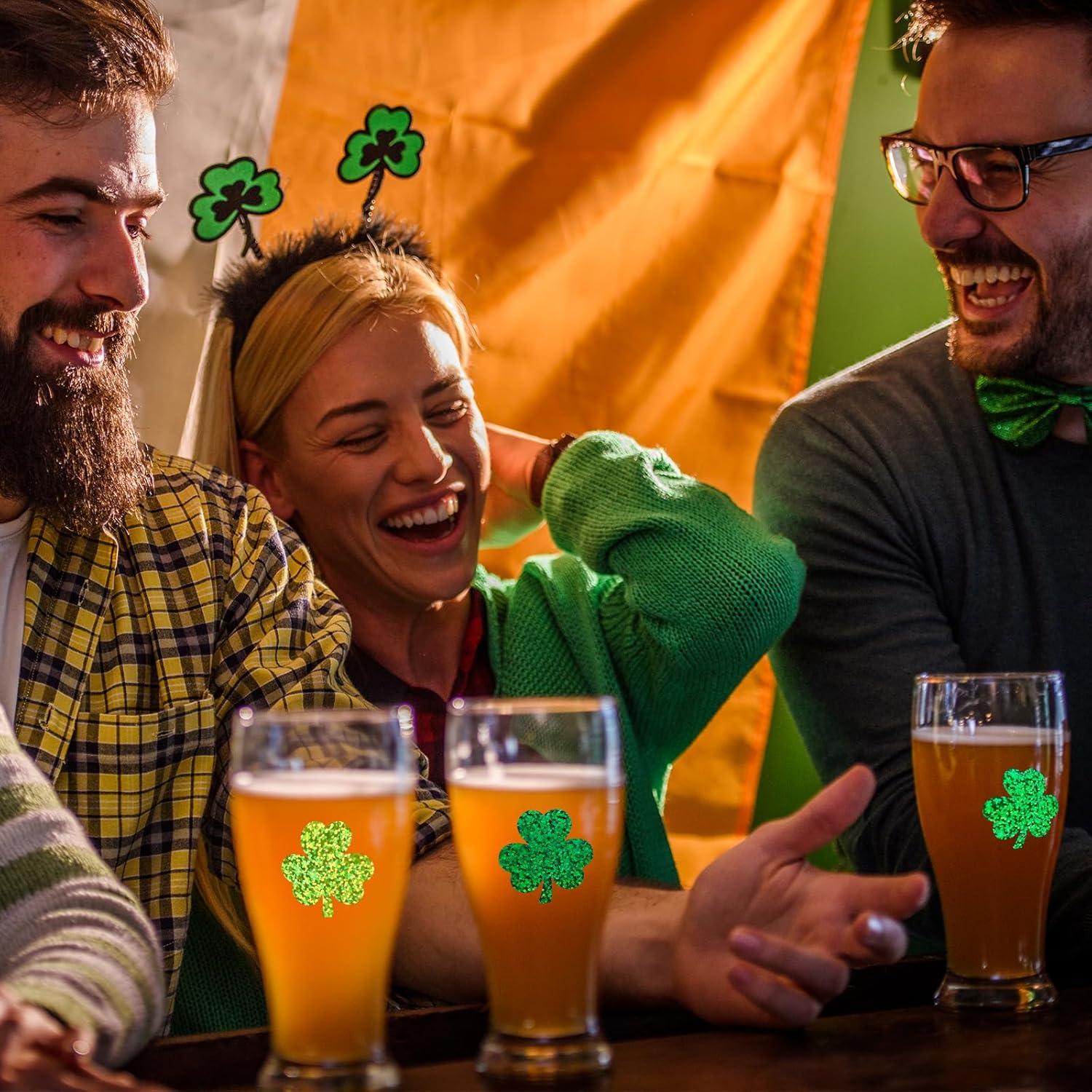 imageWhaline Fall Thanksgiving Pumpkin Stickers Roll Glitter Pumpkin Paper Decal 3 Color Sparkly Autumn SelfAdhesive Decorative Stickers for Envelope Journal Decor Party Supplies 500PcsShamrock