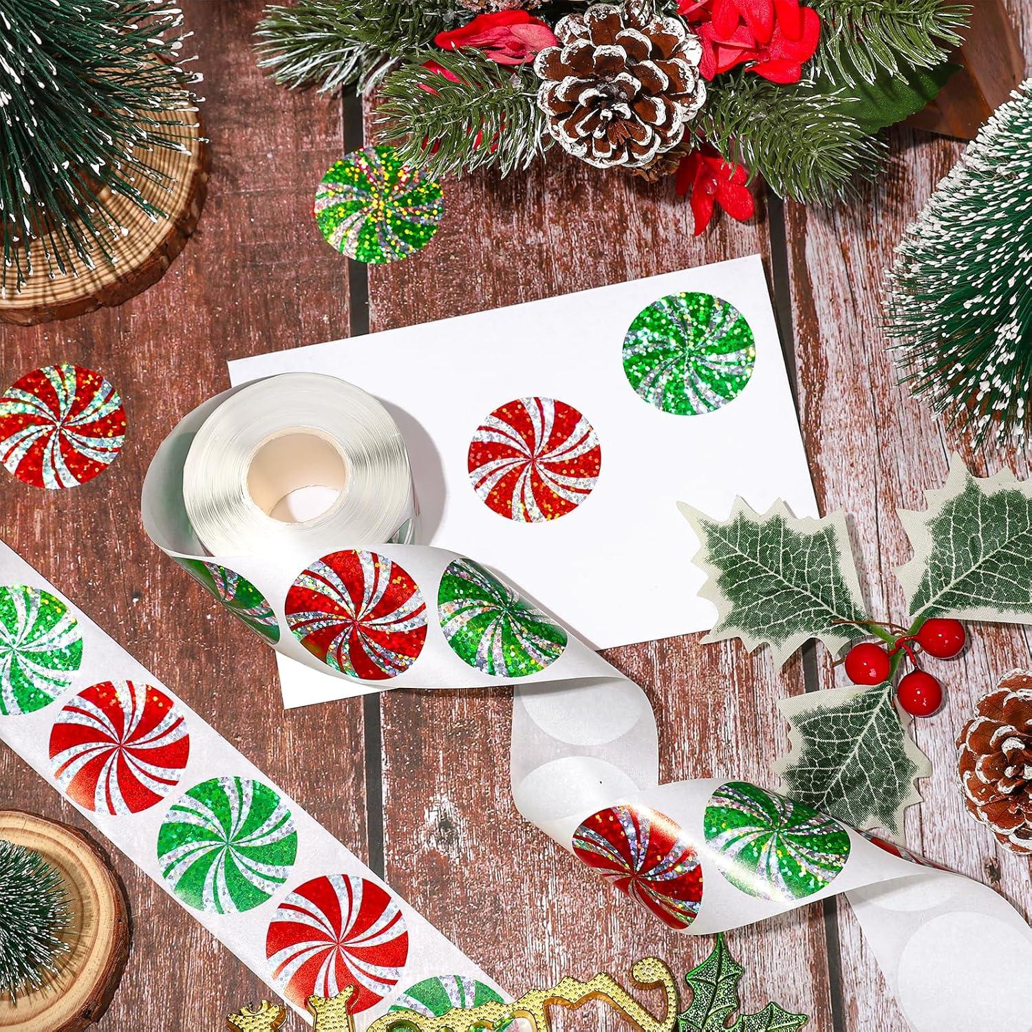 imageWhaline Fall Thanksgiving Pumpkin Stickers Roll Glitter Pumpkin Paper Decal 3 Color Sparkly Autumn SelfAdhesive Decorative Stickers for Envelope Journal Decor Party Supplies 500PcsChristmas Candy