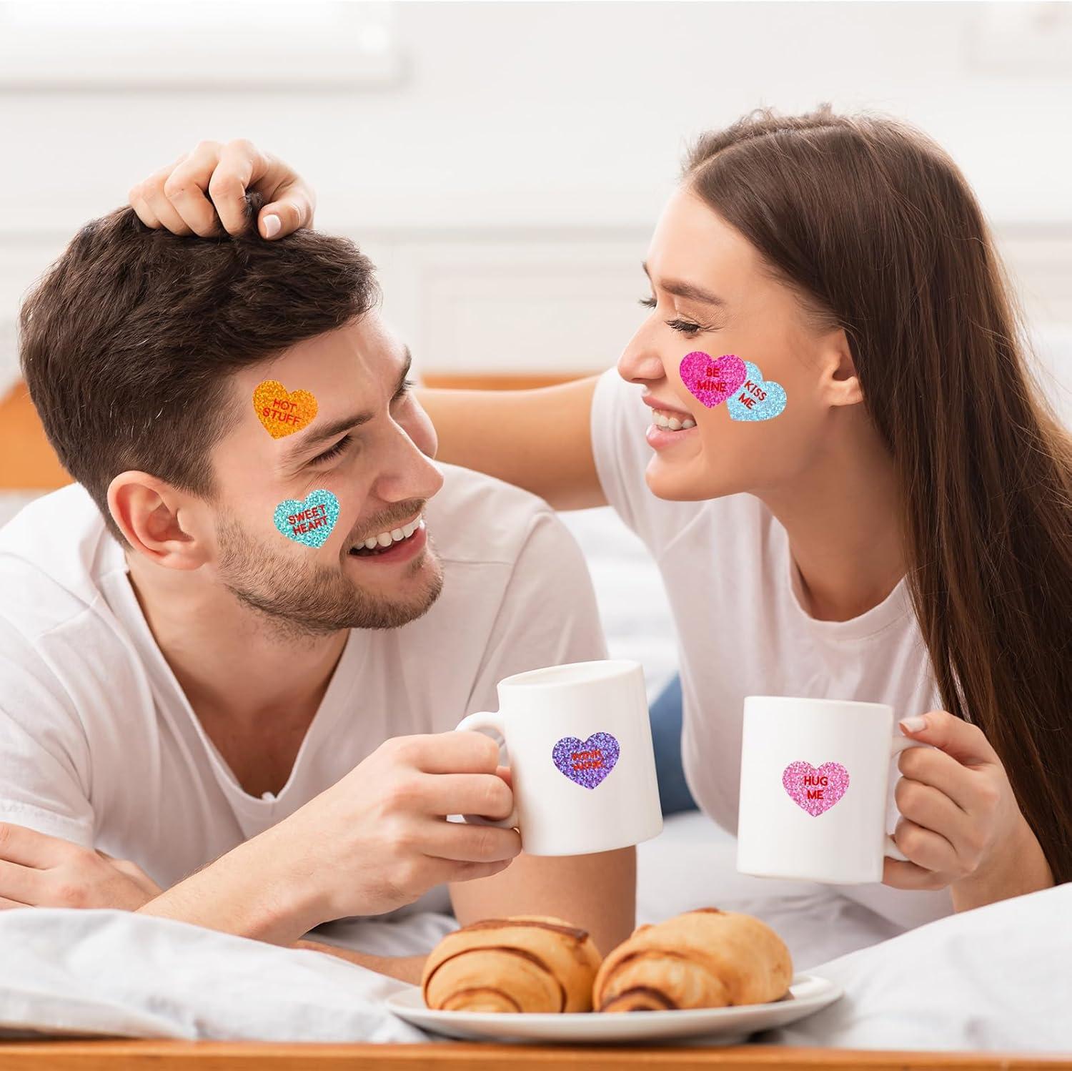 imageWhaline Fall Thanksgiving Pumpkin Stickers Roll Glitter Pumpkin Paper Decal 3 Color Sparkly Autumn SelfAdhesive Decorative Stickers for Envelope Journal Decor Party Supplies 500PcsConversation Heart