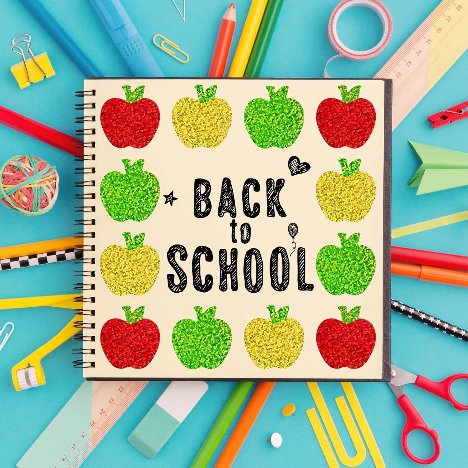 imageWhaline Fall Thanksgiving Pumpkin Stickers Roll Glitter Pumpkin Paper Decal 3 Color Sparkly Autumn SelfAdhesive Decorative Stickers for Envelope Journal Decor Party Supplies 500PcsApple