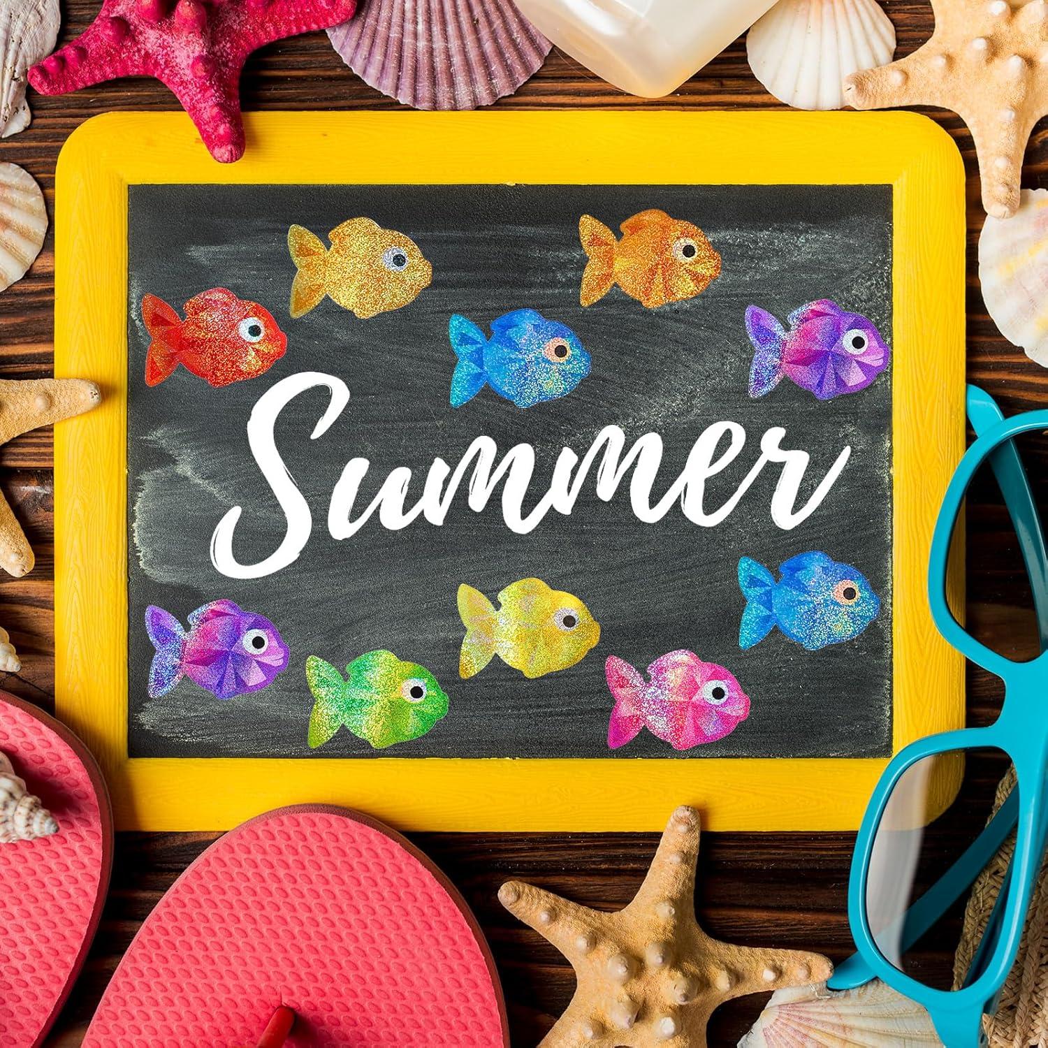 imageWhaline Fall Thanksgiving Pumpkin Stickers Roll Glitter Pumpkin Paper Decal 3 Color Sparkly Autumn SelfAdhesive Decorative Stickers for Envelope Journal Decor Party Supplies 500PcsFish