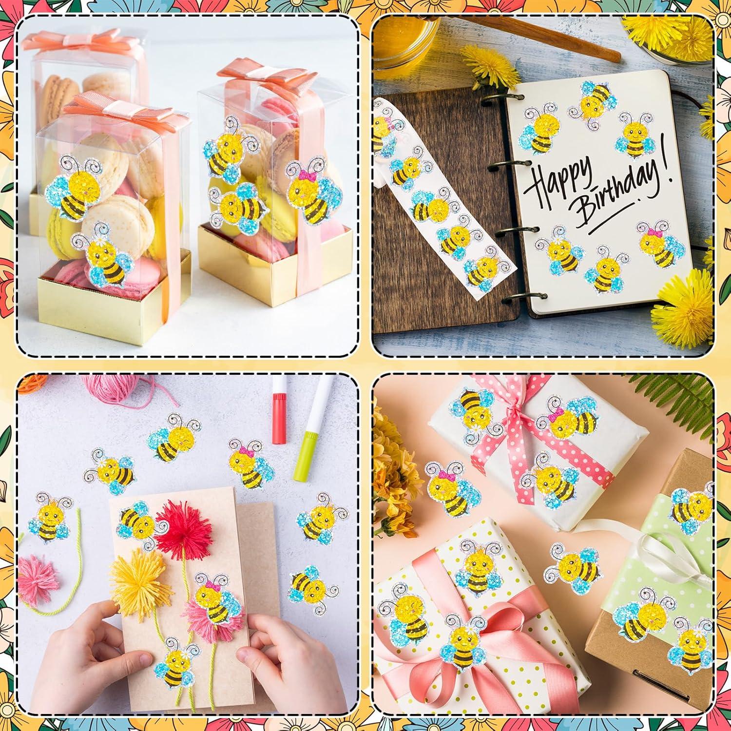 imageWhaline Fall Thanksgiving Pumpkin Stickers Roll Glitter Pumpkin Paper Decal 3 Color Sparkly Autumn SelfAdhesive Decorative Stickers for Envelope Journal Decor Party Supplies 500PcsBee