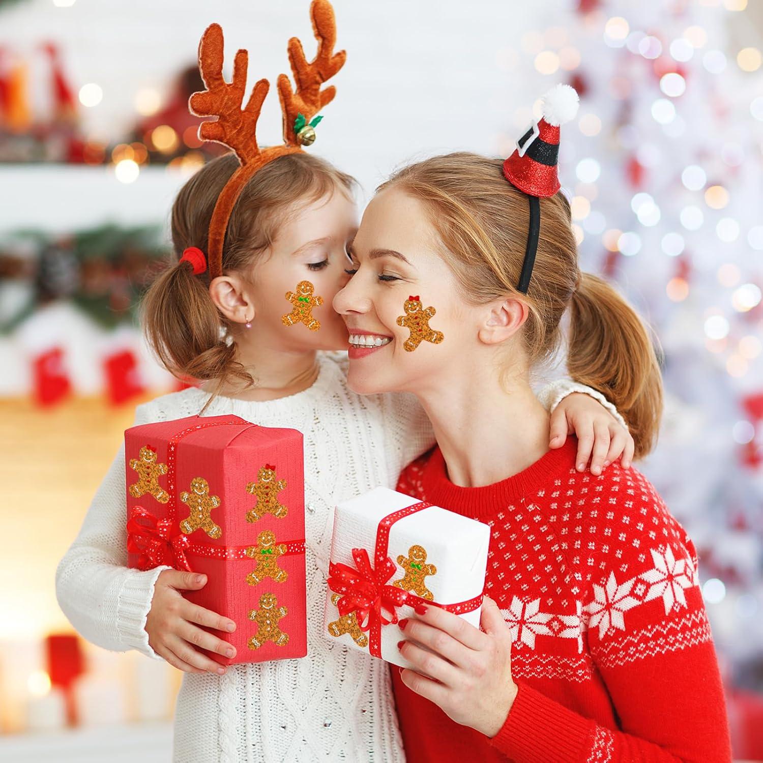 imageWhaline Fall Thanksgiving Pumpkin Stickers Roll Glitter Pumpkin Paper Decal 3 Color Sparkly Autumn SelfAdhesive Decorative Stickers for Envelope Journal Decor Party Supplies 500PcsGingerbread Man