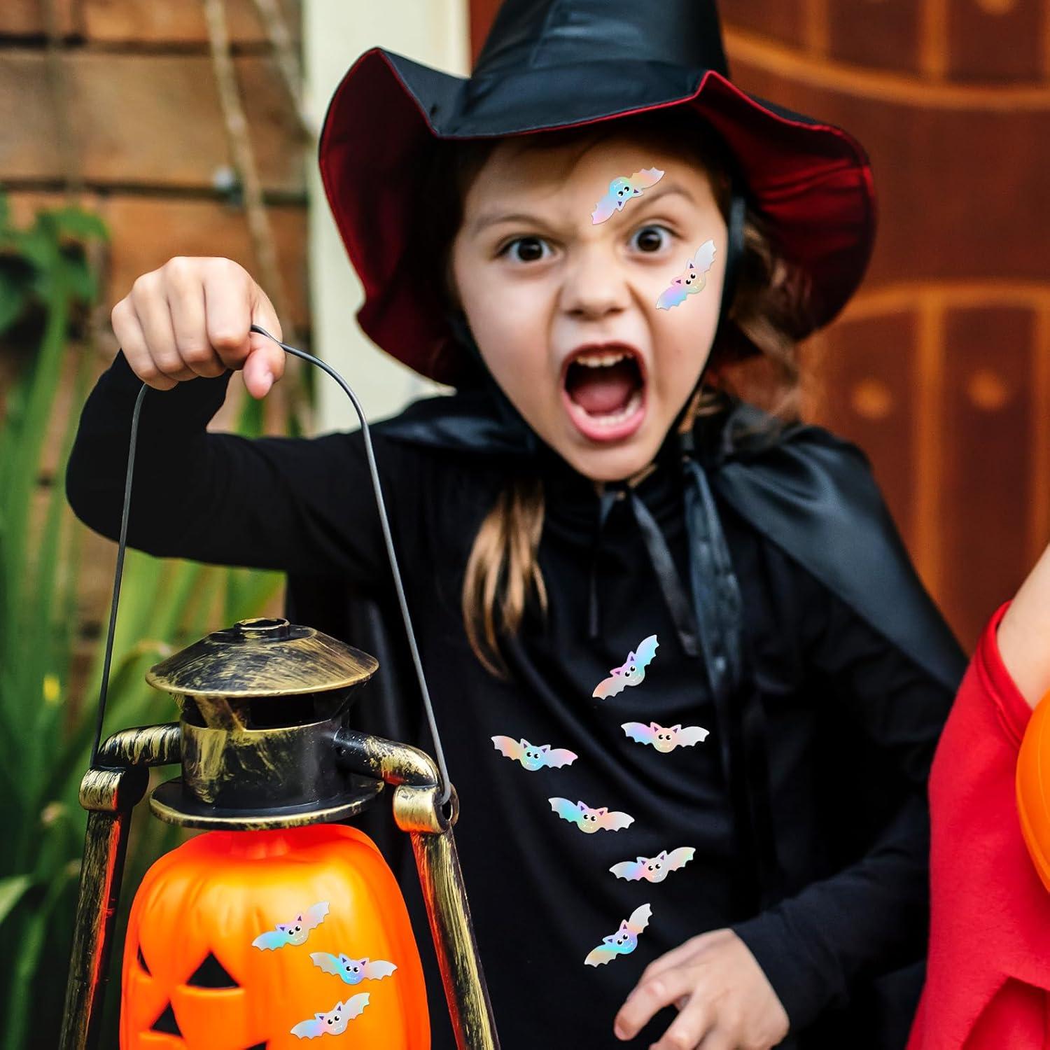 imageWhaline Halloween Ghost Stickers Roll Bulk Laser Cute Boo Ghost Holographic Waterproof SelfAdhesive Sticker Decals for Envelope Journal Decor Party Supplies 500PcsBat