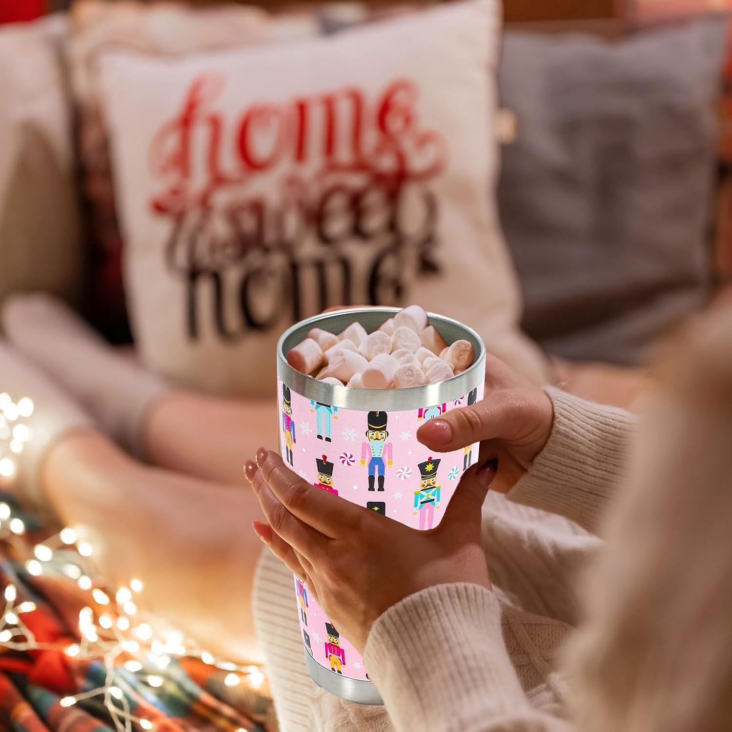 imageWhaline Halloween Ghost Tumbler Stainless Steel Travel Tumbler with Lid Straw and Brush Spooky Coffee Mug Cup for Women Travel Birthday Horror GiftNutcracker