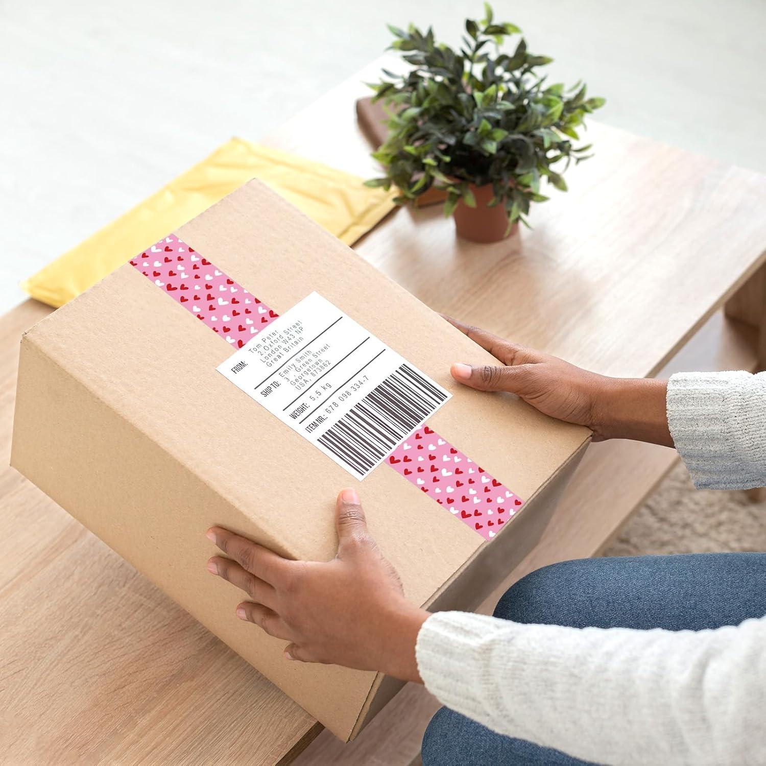 imageWhaline Halloween Packing Tape 100 Yard Cute Ghost Decorative Sticky Gift Wrapping Tape for DIY Crafts Small Business Sealing Boxes Mail Boxes SuppliesRed Love Heart