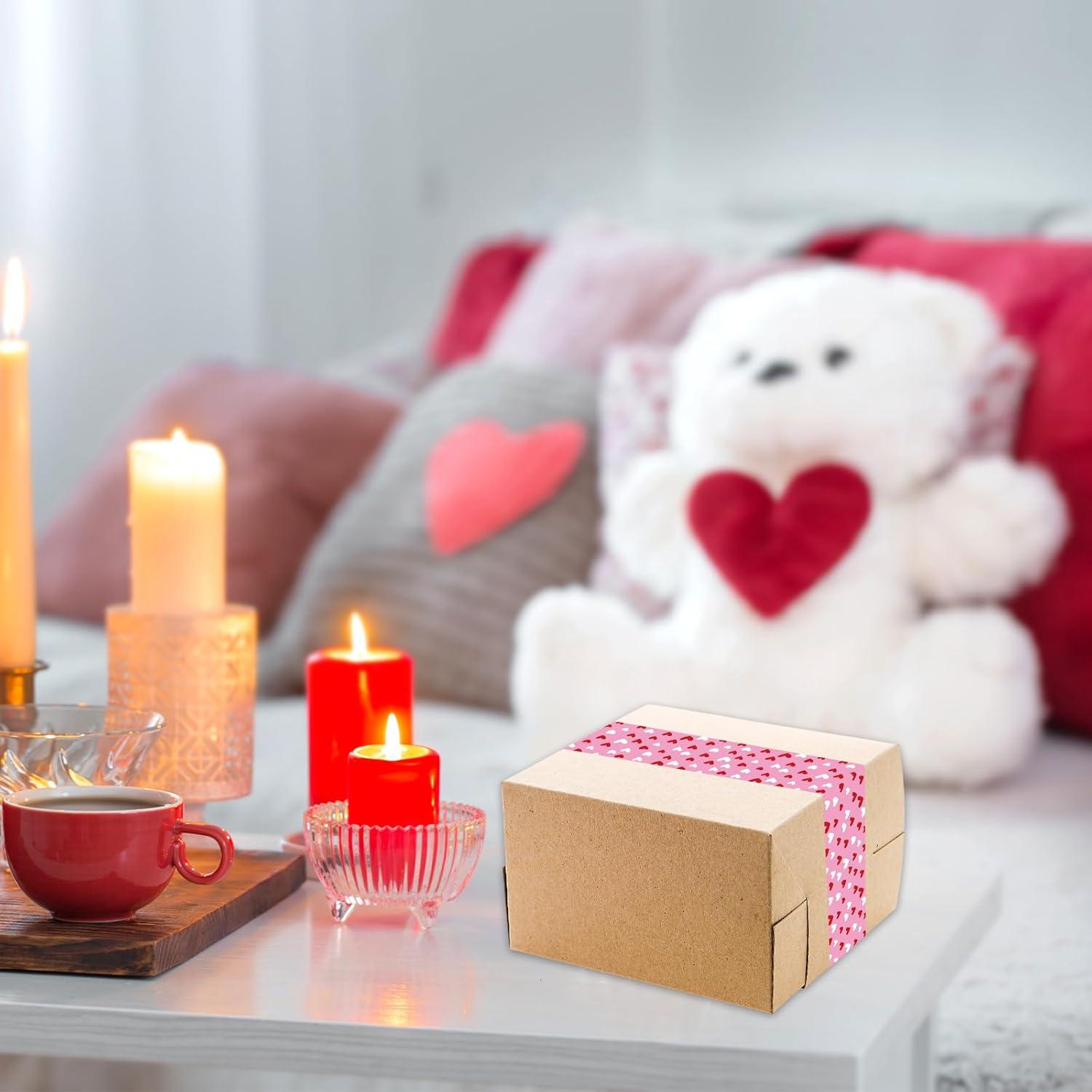 imageWhaline Halloween Packing Tape 100 Yard Cute Ghost Decorative Sticky Gift Wrapping Tape for DIY Crafts Small Business Sealing Boxes Mail Boxes SuppliesRed Love Heart