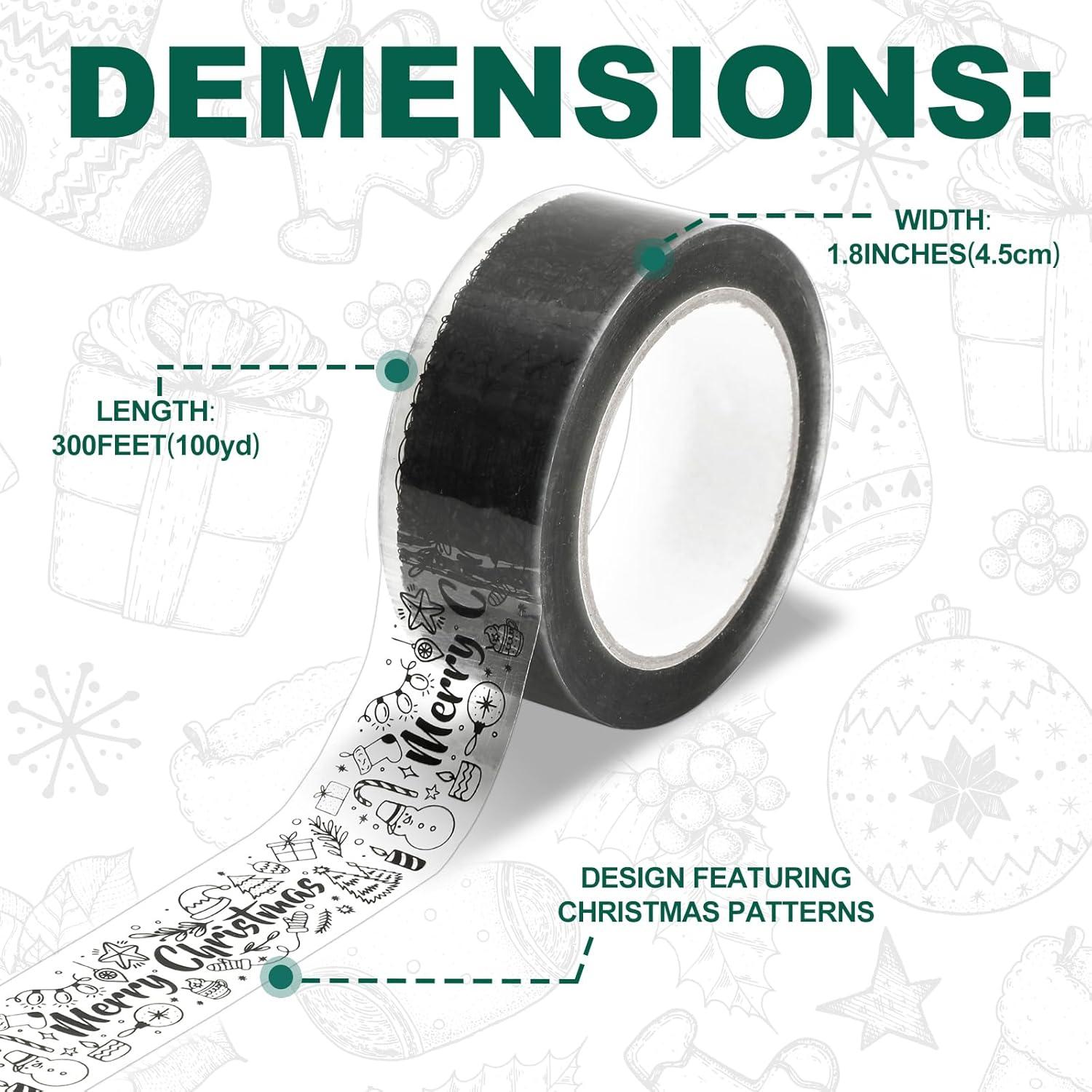 imageWhaline Halloween Packing Tape 100 Yard Cute Ghost Decorative Sticky Gift Wrapping Tape for DIY Crafts Small Business Sealing Boxes Mail Boxes SuppliesMerry Xmas