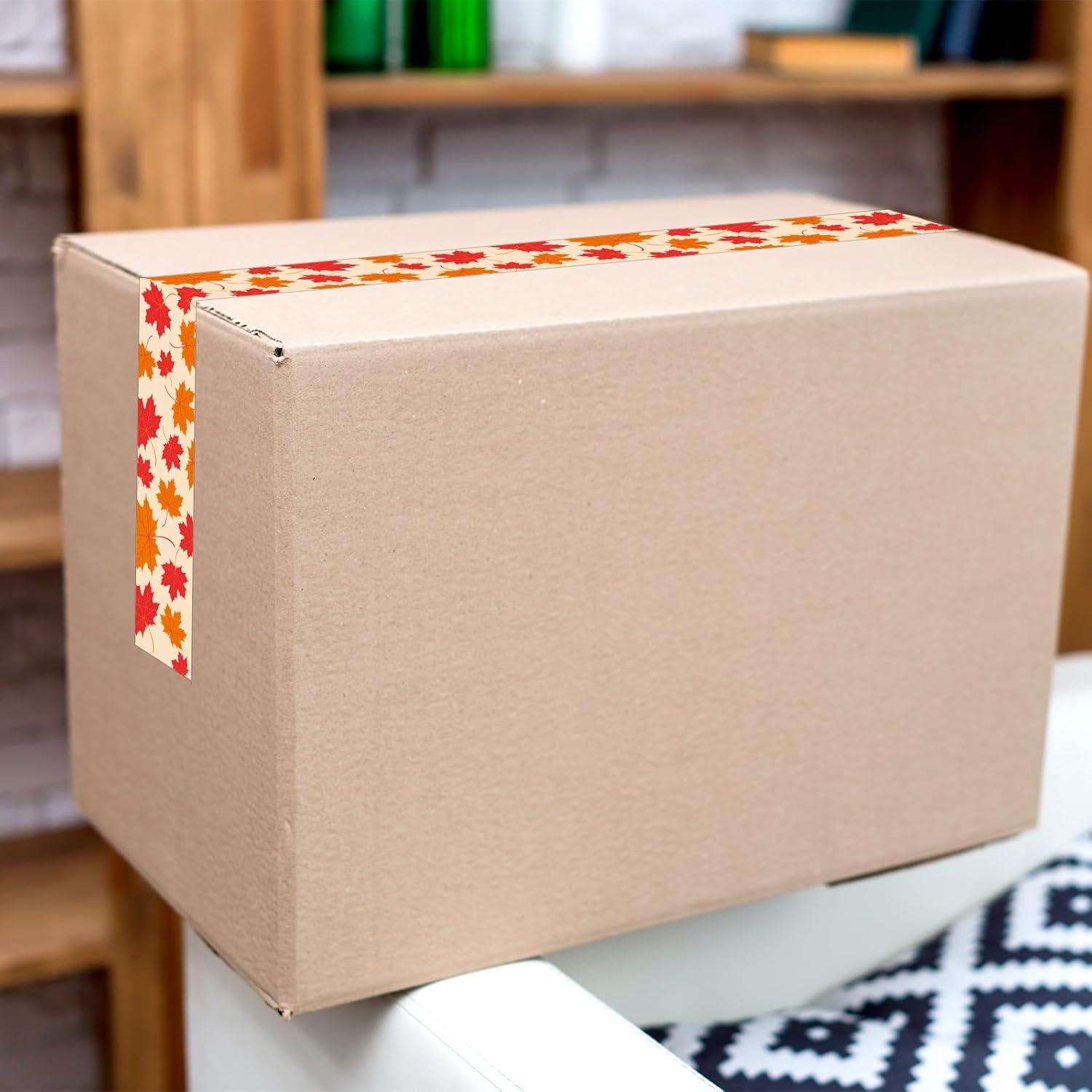 imageWhaline Halloween Packing Tape 100 Yard Cute Ghost Decorative Sticky Gift Wrapping Tape for DIY Crafts Small Business Sealing Boxes Mail Boxes SuppliesMaple Leaves