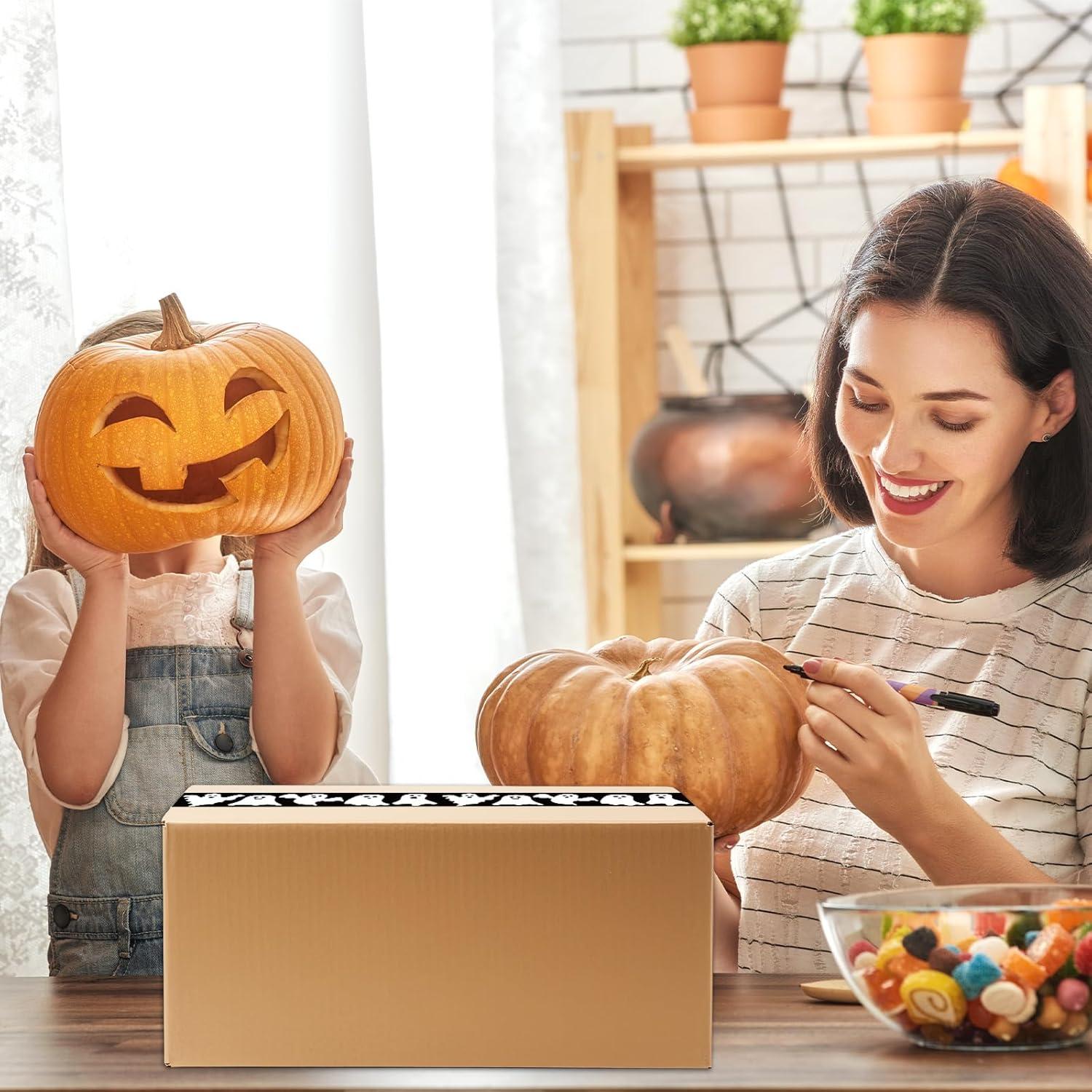 imageWhaline Halloween Packing Tape 100 Yard Cute Ghost Decorative Sticky Gift Wrapping Tape for DIY Crafts Small Business Sealing Boxes Mail Boxes SuppliesHalloween Ghost