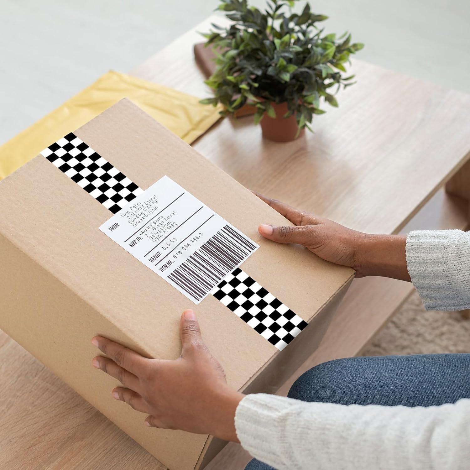 imageWhaline Halloween Packing Tape 100 Yard Cute Ghost Decorative Sticky Gift Wrapping Tape for DIY Crafts Small Business Sealing Boxes Mail Boxes SuppliesCheckered Flag