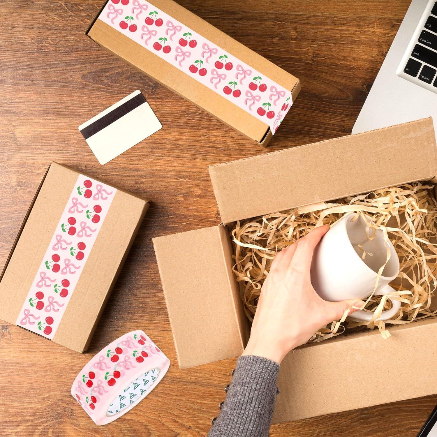 imageWhaline Halloween Packing Tape 100 Yard Cute Ghost Decorative Sticky Gift Wrapping Tape for DIY Crafts Small Business Sealing Boxes Mail Boxes SuppliesCherry