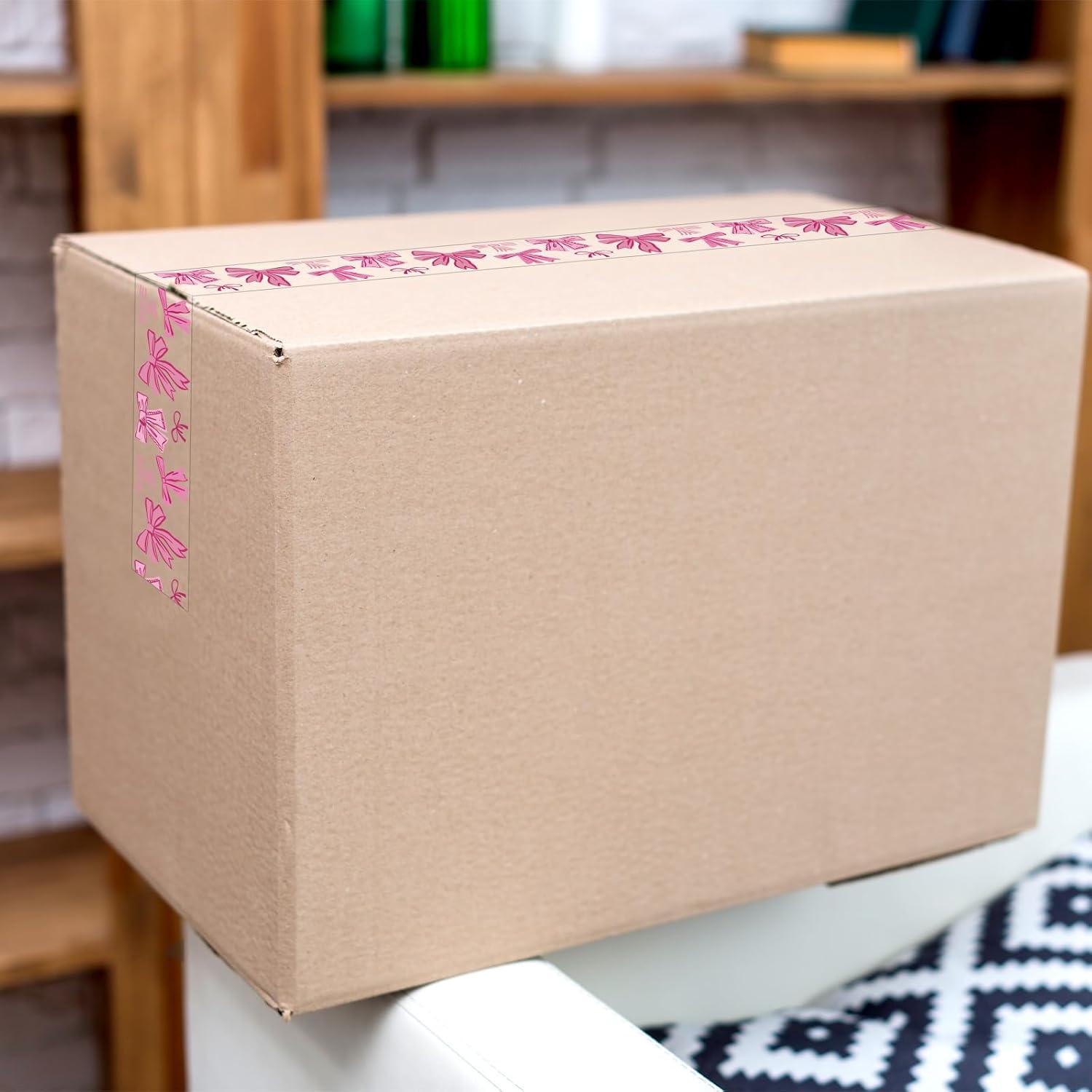 imageWhaline Halloween Packing Tape 100 Yard Cute Ghost Decorative Sticky Gift Wrapping Tape for DIY Crafts Small Business Sealing Boxes Mail Boxes SuppliesPink Coquette Bow