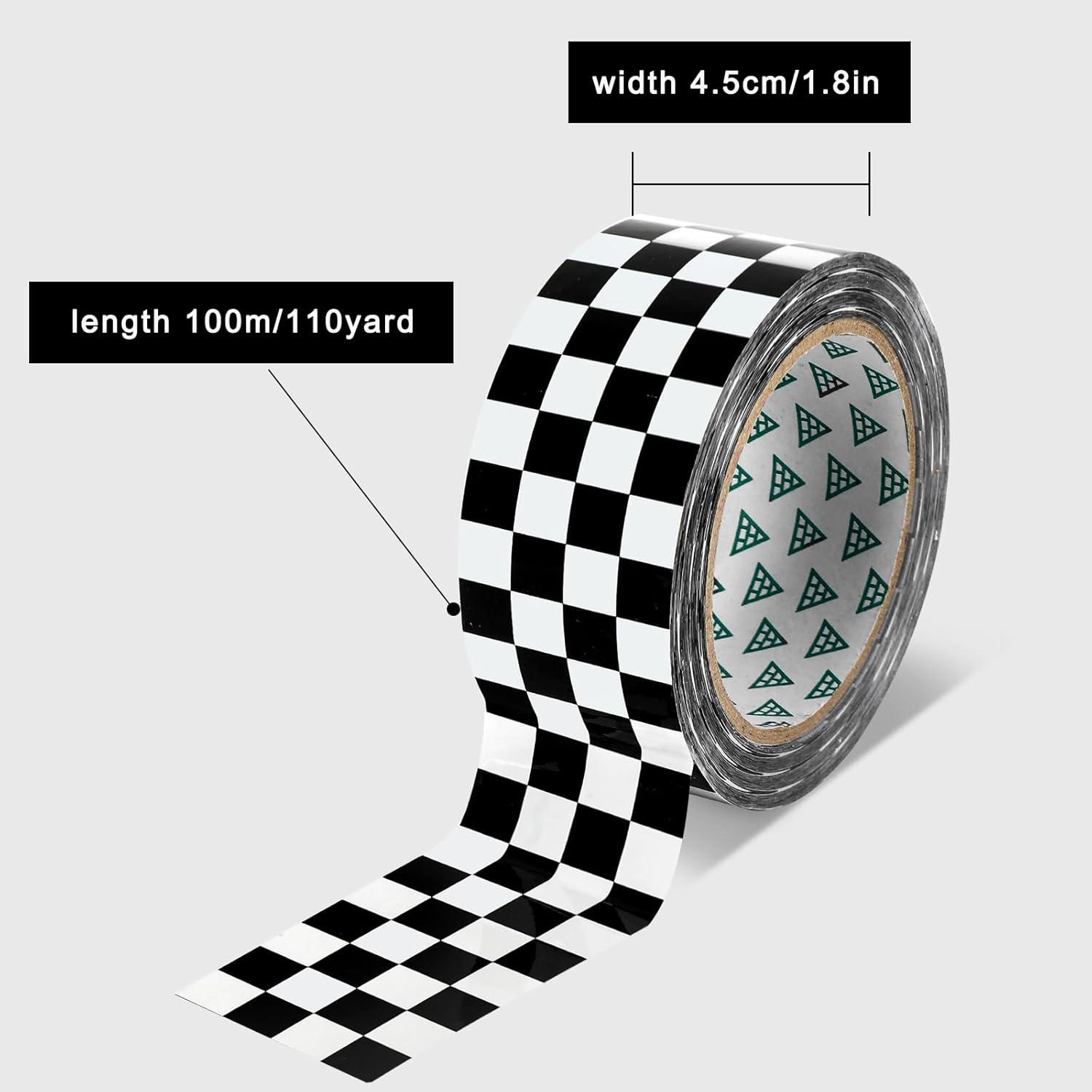 imageWhaline Halloween Packing Tape 100 Yard Cute Ghost Decorative Sticky Gift Wrapping Tape for DIY Crafts Small Business Sealing Boxes Mail Boxes SuppliesCheckered Flag