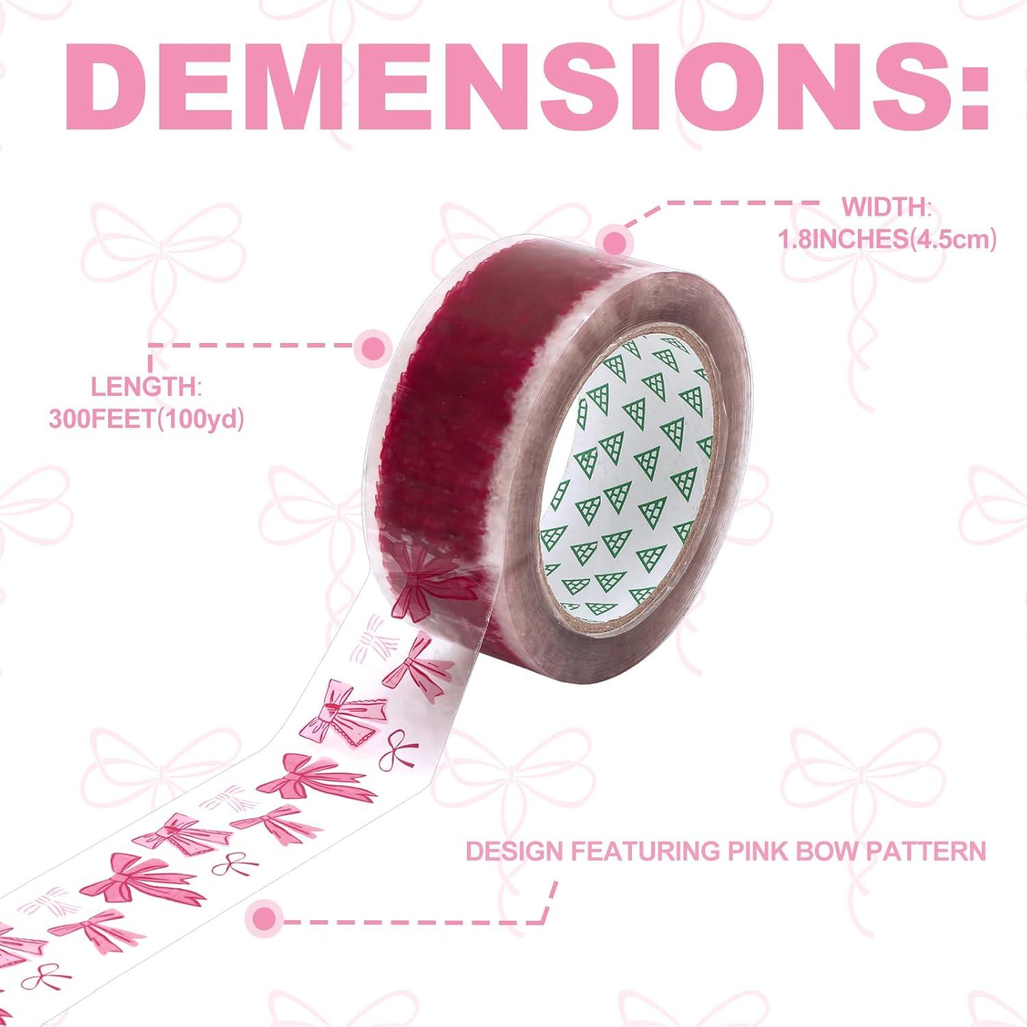 imageWhaline Halloween Packing Tape 100 Yard Cute Ghost Decorative Sticky Gift Wrapping Tape for DIY Crafts Small Business Sealing Boxes Mail Boxes SuppliesPink Coquette Bow