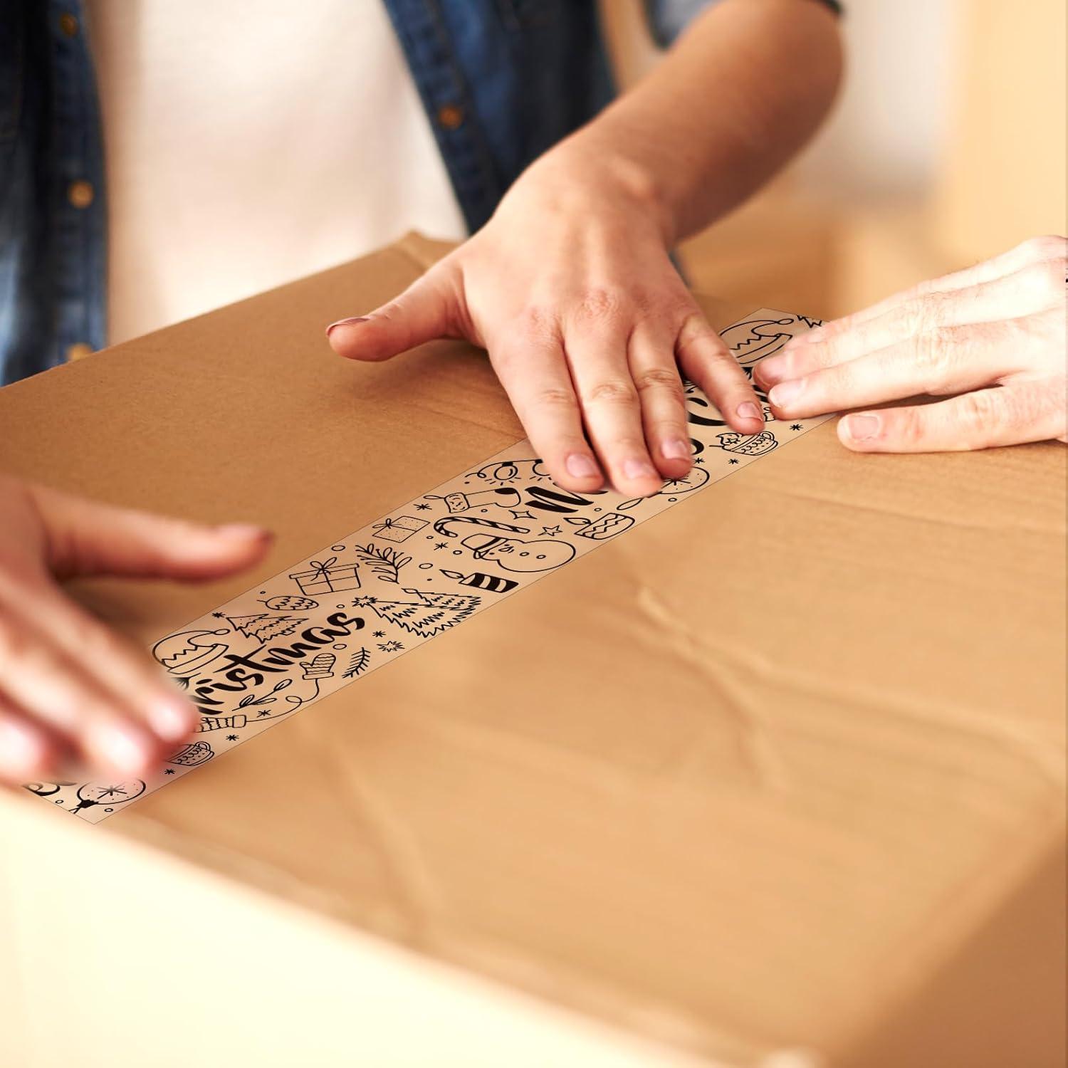 imageWhaline Halloween Packing Tape 100 Yard Cute Ghost Decorative Sticky Gift Wrapping Tape for DIY Crafts Small Business Sealing Boxes Mail Boxes SuppliesMerry Xmas