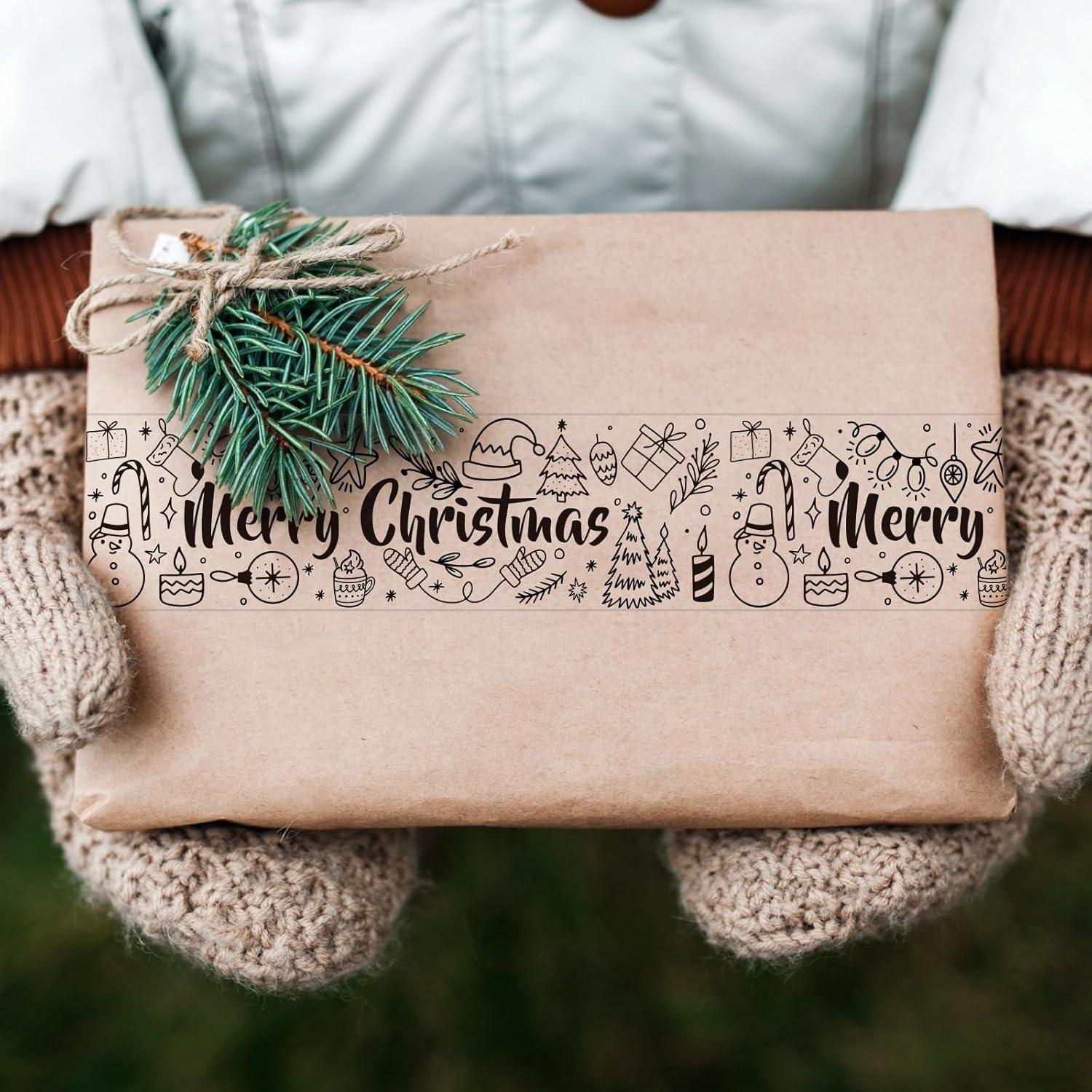 imageWhaline Halloween Packing Tape 100 Yard Cute Ghost Decorative Sticky Gift Wrapping Tape for DIY Crafts Small Business Sealing Boxes Mail Boxes SuppliesMerry Xmas