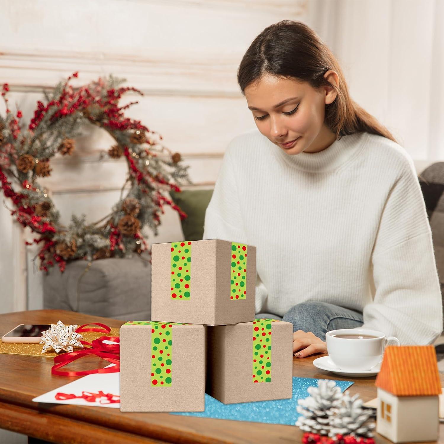 imageWhaline Halloween Packing Tape 100 Yard Cute Ghost Decorative Sticky Gift Wrapping Tape for DIY Crafts Small Business Sealing Boxes Mail Boxes SuppliesChristmas