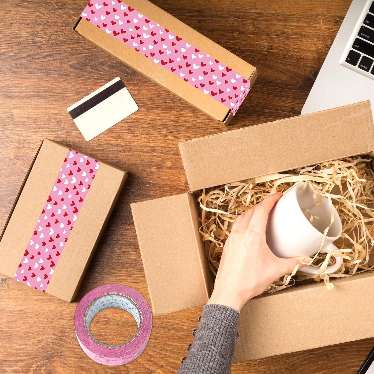 imageWhaline Halloween Packing Tape 100 Yard Cute Ghost Decorative Sticky Gift Wrapping Tape for DIY Crafts Small Business Sealing Boxes Mail Boxes SuppliesRed Love Heart